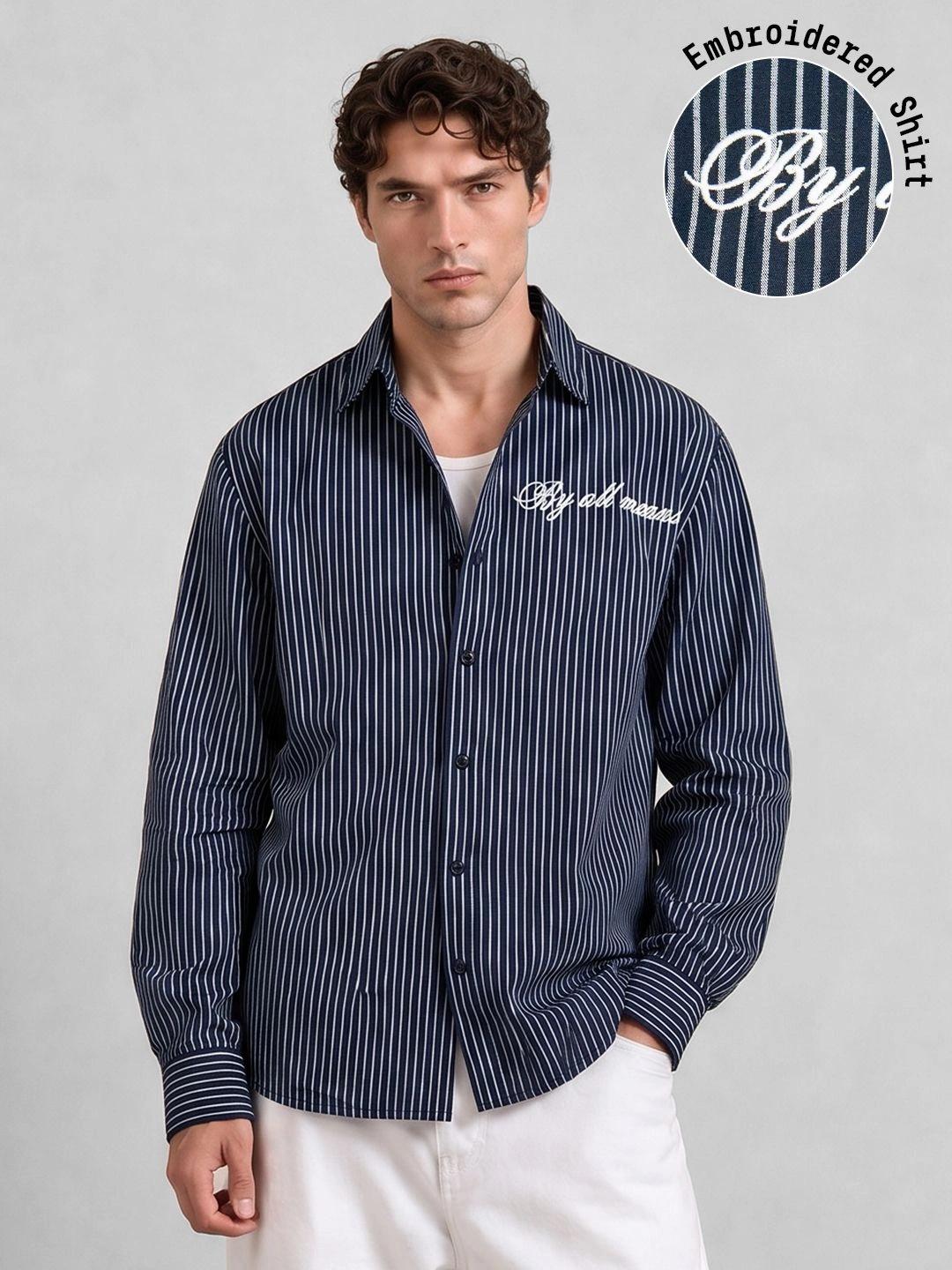 Powerlook Men Striped Casual Shirt