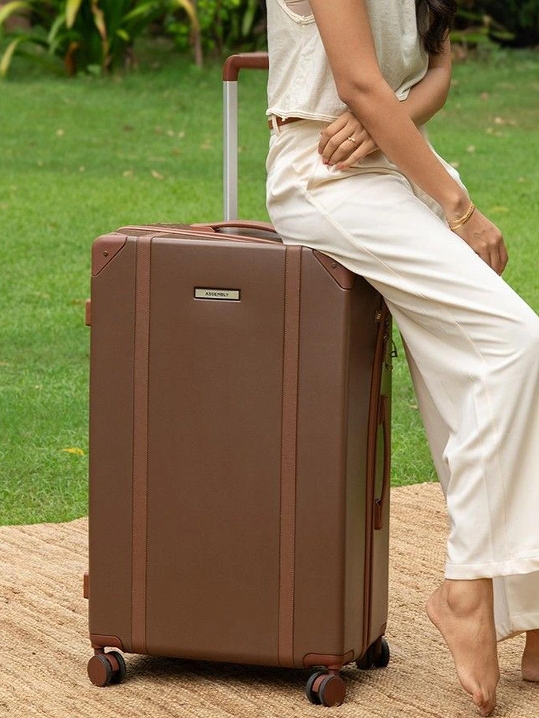 Buy Assembly Vintage Solid Compression Straps 8 Wheel Large Trolley Bag 108L - - Accessories for Unisex