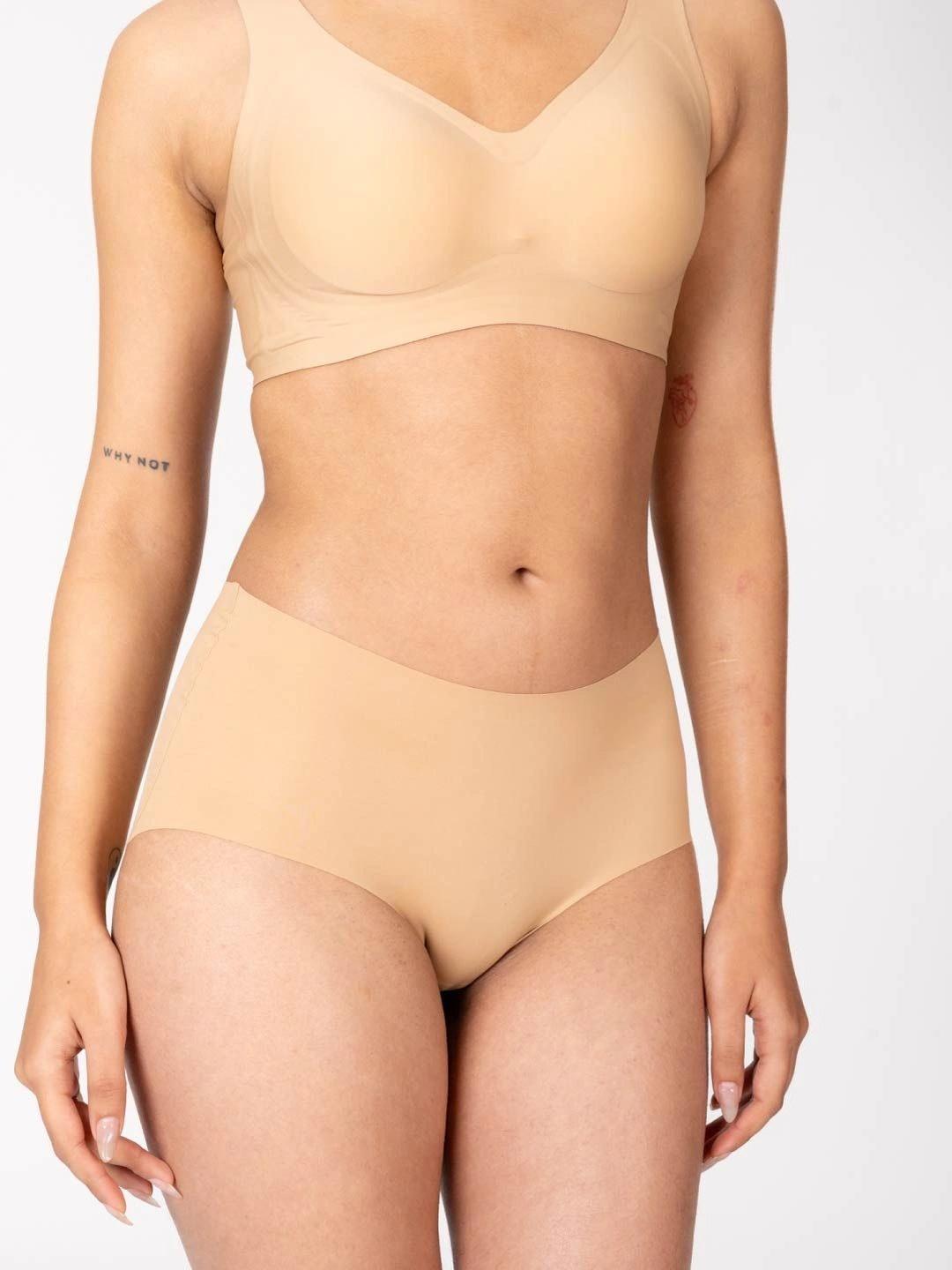 Buy Shapercult Beige Pack Of 2 Airseries Seamless Mid Rise Briefs - - Apparel for Women