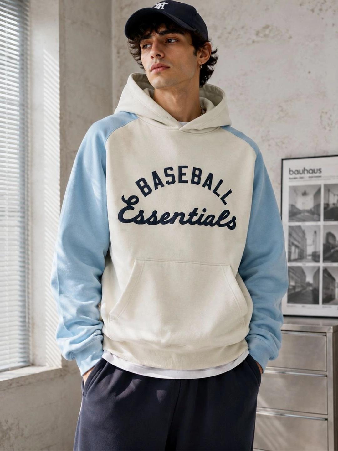 Mast & Harbour Men Colourblocked Hooded Sweatshirt - Image 1
