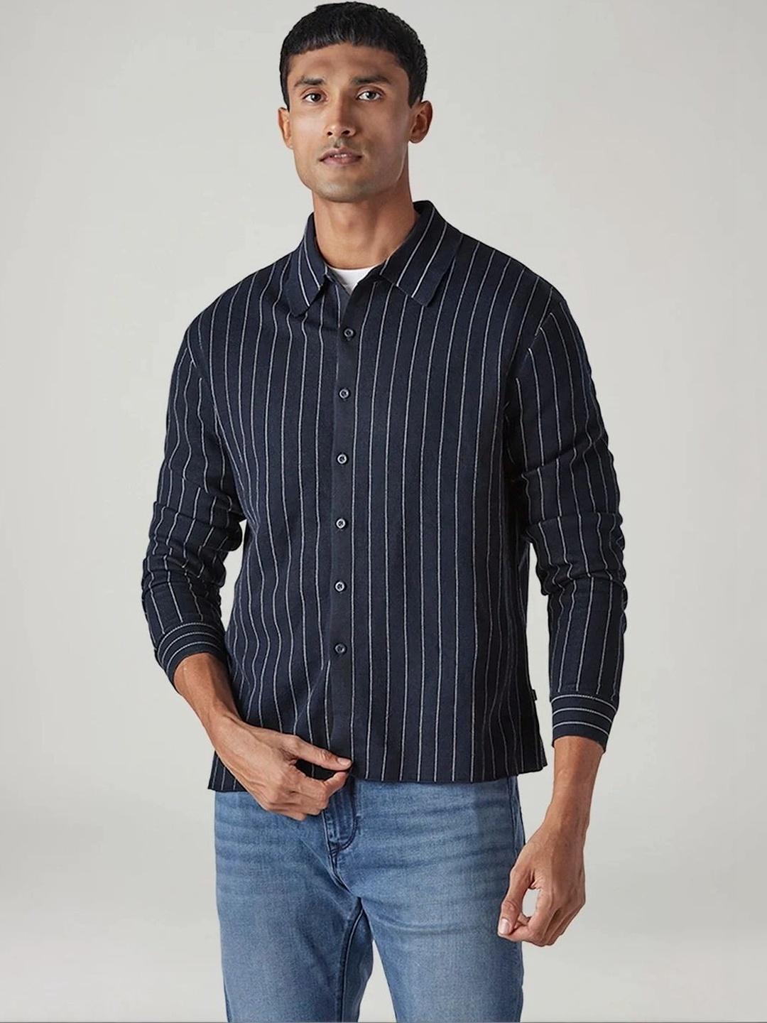 Buy Levis Men Classic Slim Fit Striped Casual Shirt - Shirts for Men ...