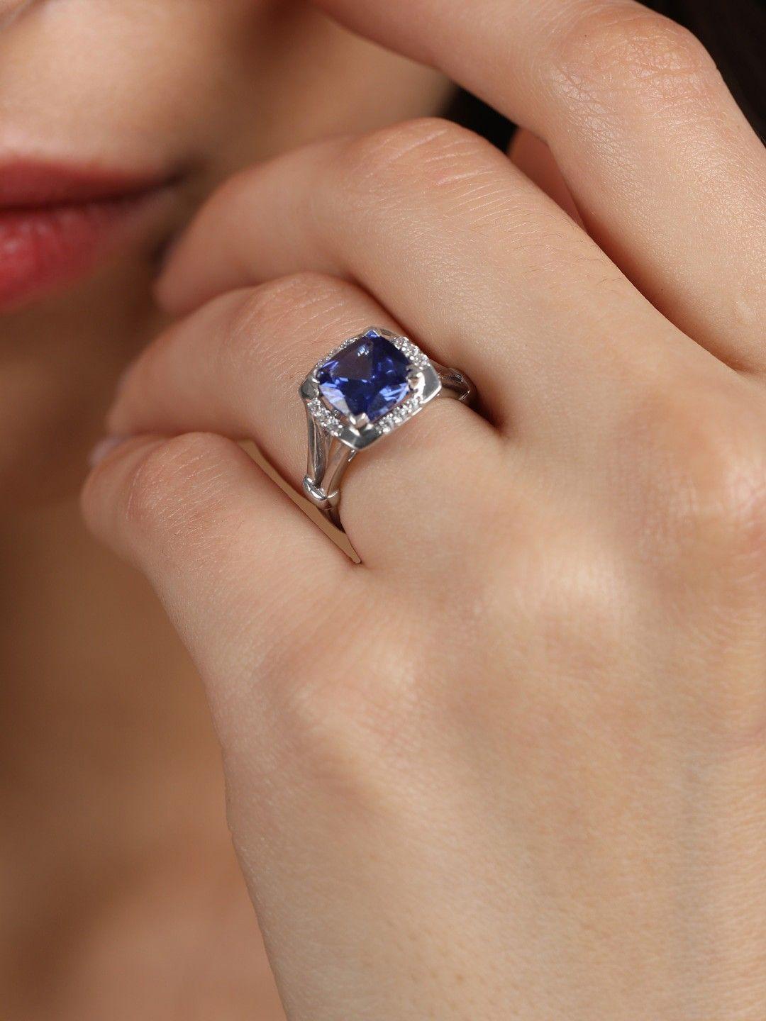 Buy BELWICK Silver Plated American Diamond Studded Finger Ring - - Accessories for Women
