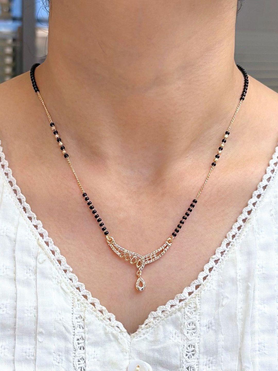 Buy Zeraki Jewels Gold Plated Artificial Stones And Beads Mangalsutra -  - Accessories for Women