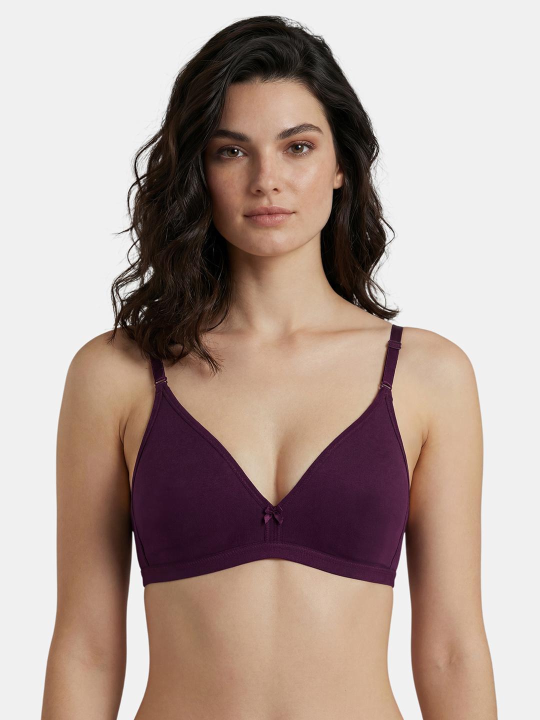 Buy In Care Demi Coverage Non Padded Wire Free Cotton Bra With Adjustable Strap - - Apparel for Women
