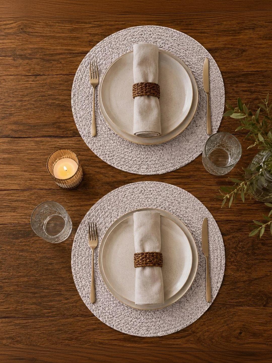 Buy THE S LIVING Mat Mingle Collection Beige Textured Soft Table ...