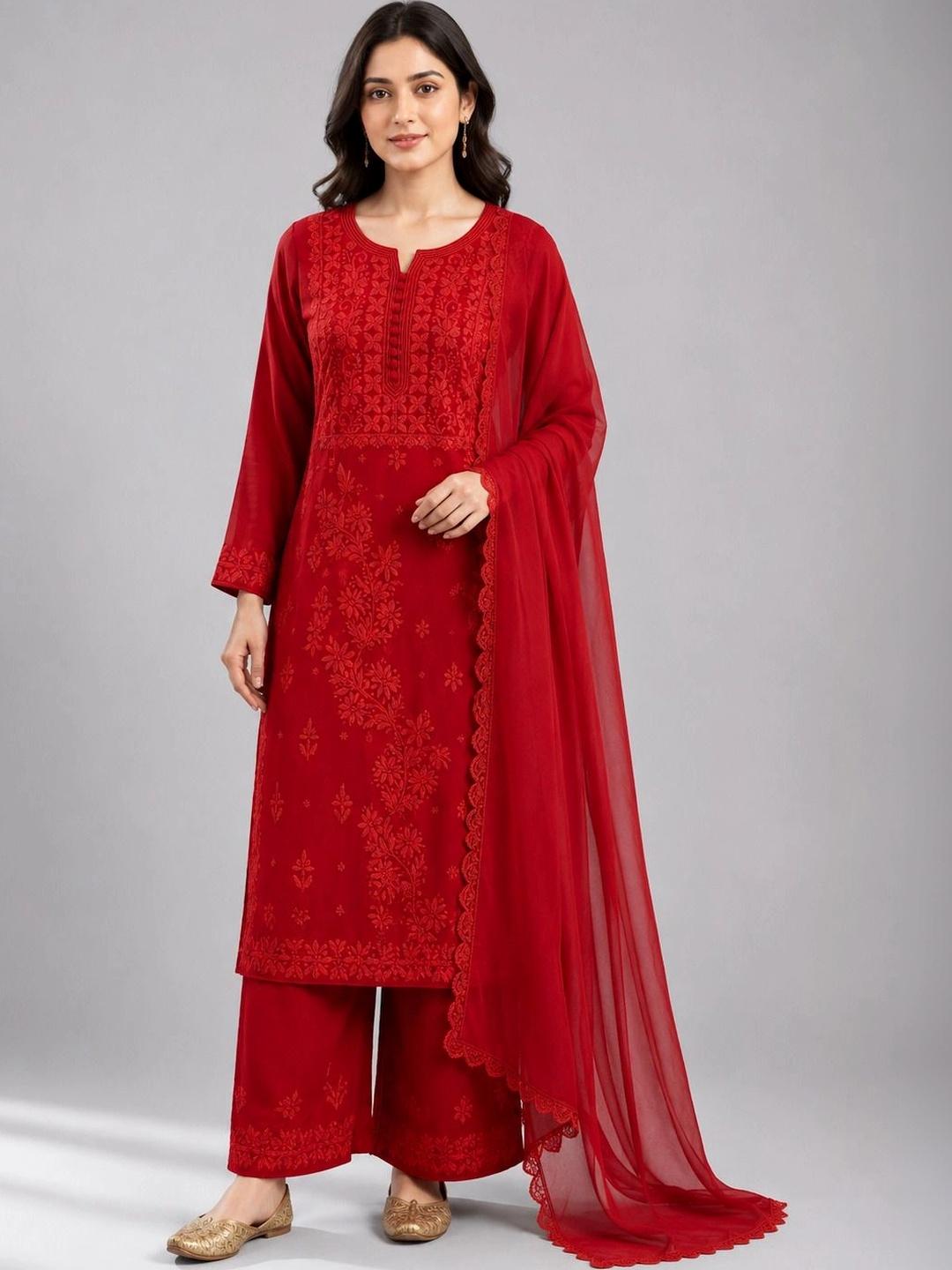 Meghrika Ethnics Women Ethnic Motifs Embroidered Regular Chikankari - Image 1
