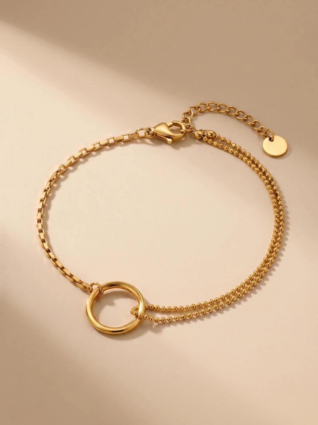 Buy MYKI Women Gold Plated Cubic Zirconia Link Bracelet -  - Accessories for Women