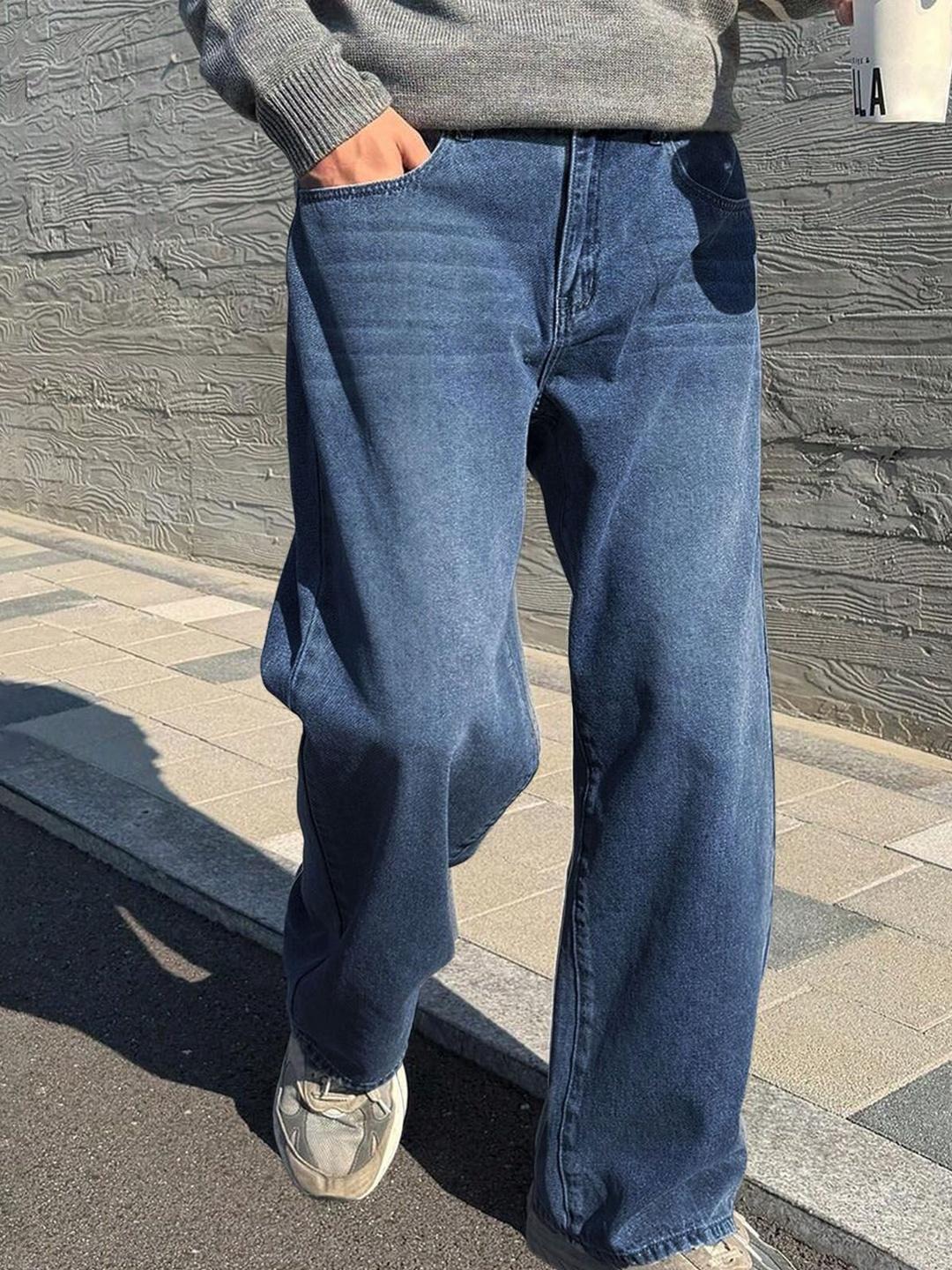 Buy AUSK Men Loose Regular Fit Mid Rise Light Fade Stretchable Jeans ...