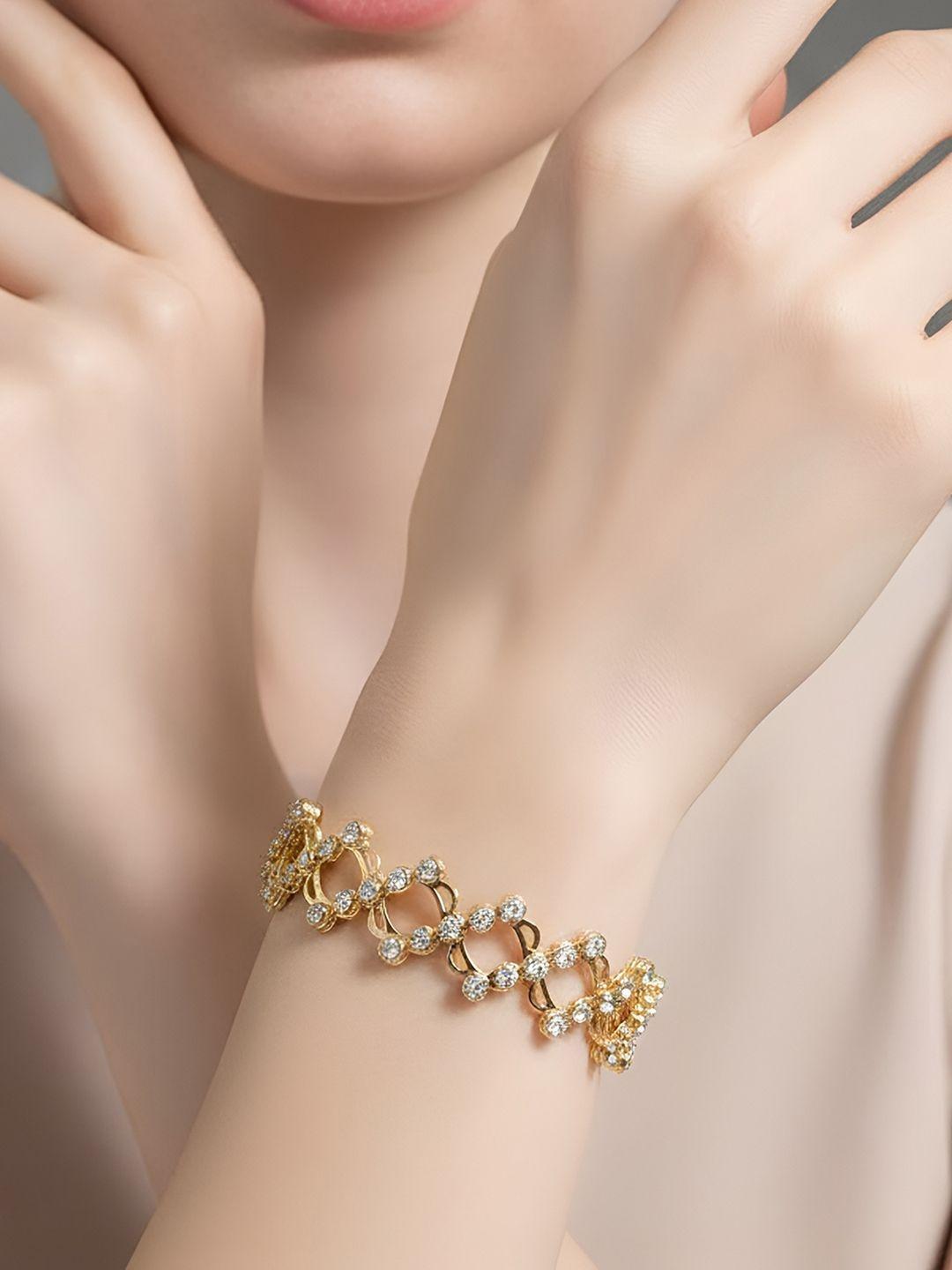 Buy Peora Women Crystals Gold Plated Wraparound Bracelet -  - Accessories for Women