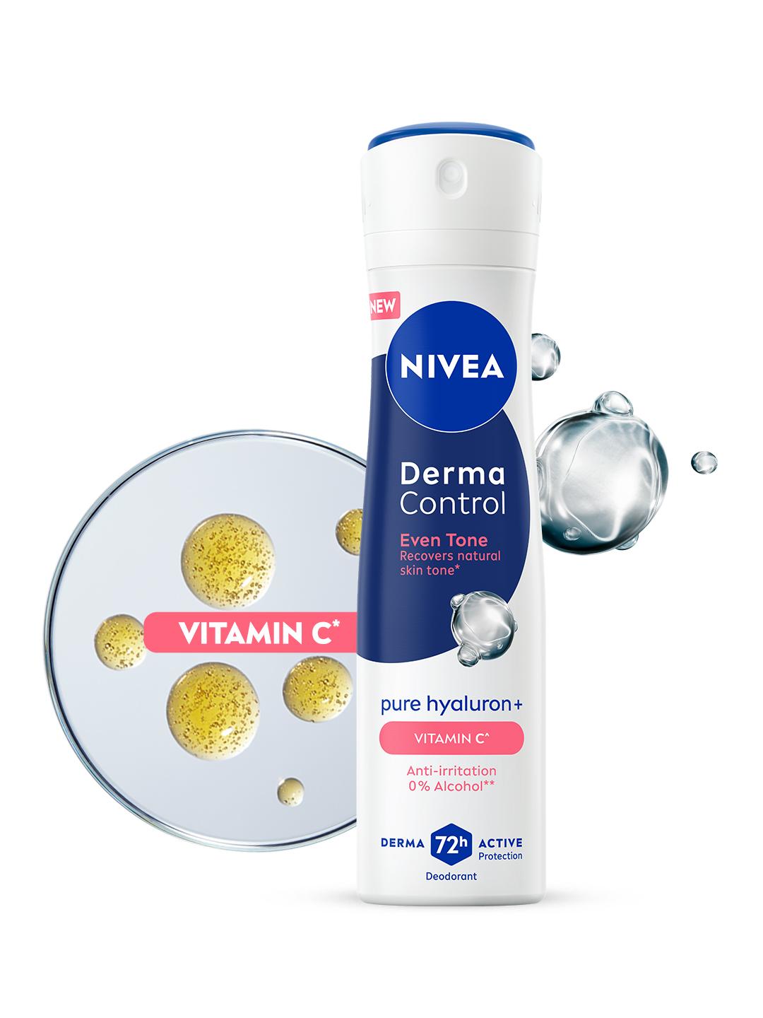 Buy Nivea Women Derma Control Eventone 0% Alcohol Underarm Deo Spray With Pure Hyaluron  150ml -  - Personal Care for Women