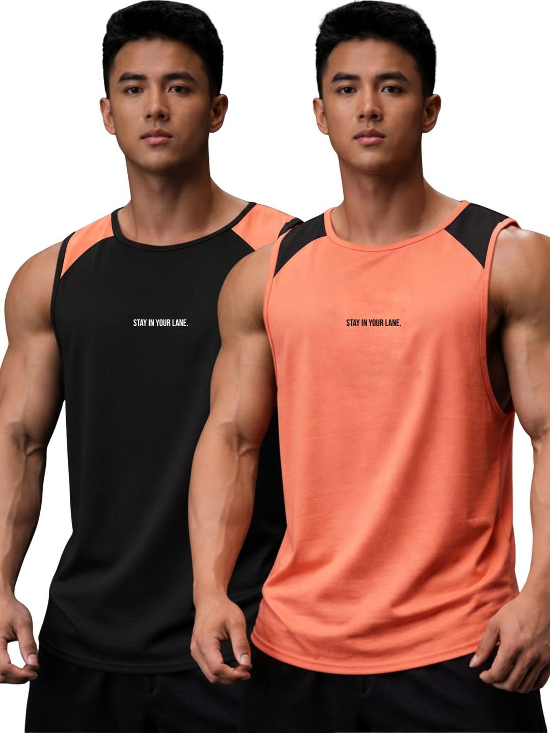 Buy JUMPCUTS Pack Of 2 Colourblocked Gym Vest - - Apparel for Men