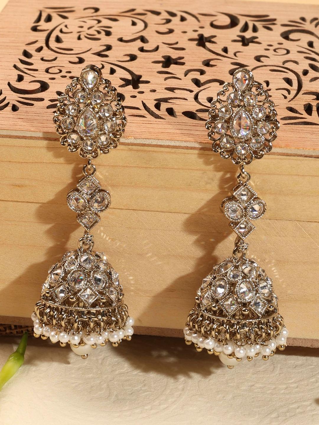 Buy SALONI FASHION JEWELLERY Floral Jhumkas Earrings - - Accessories for Women