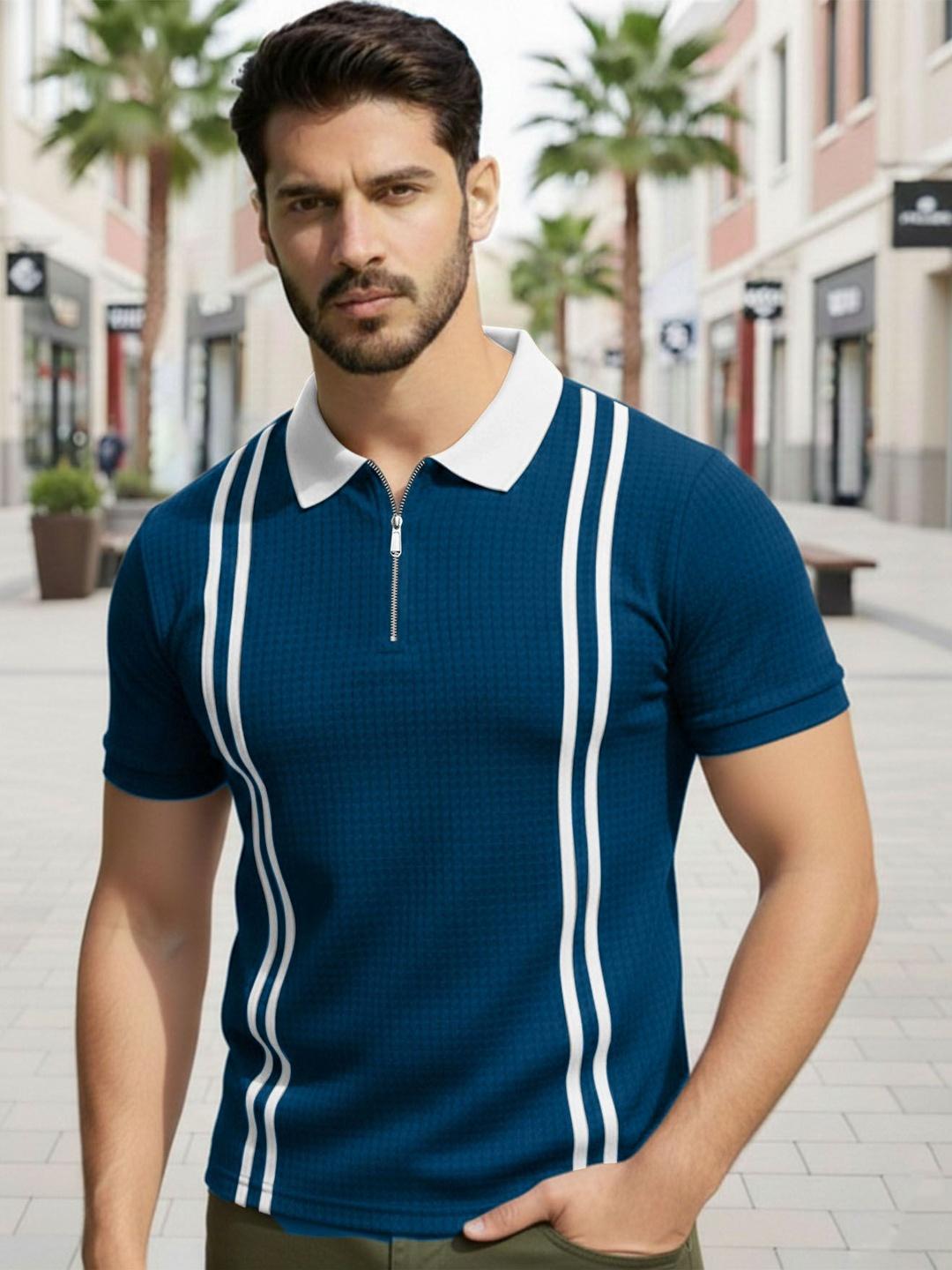 Buy AUSK Men Colourblocked Polo Collar T Shirt - Tshirts for Men ...