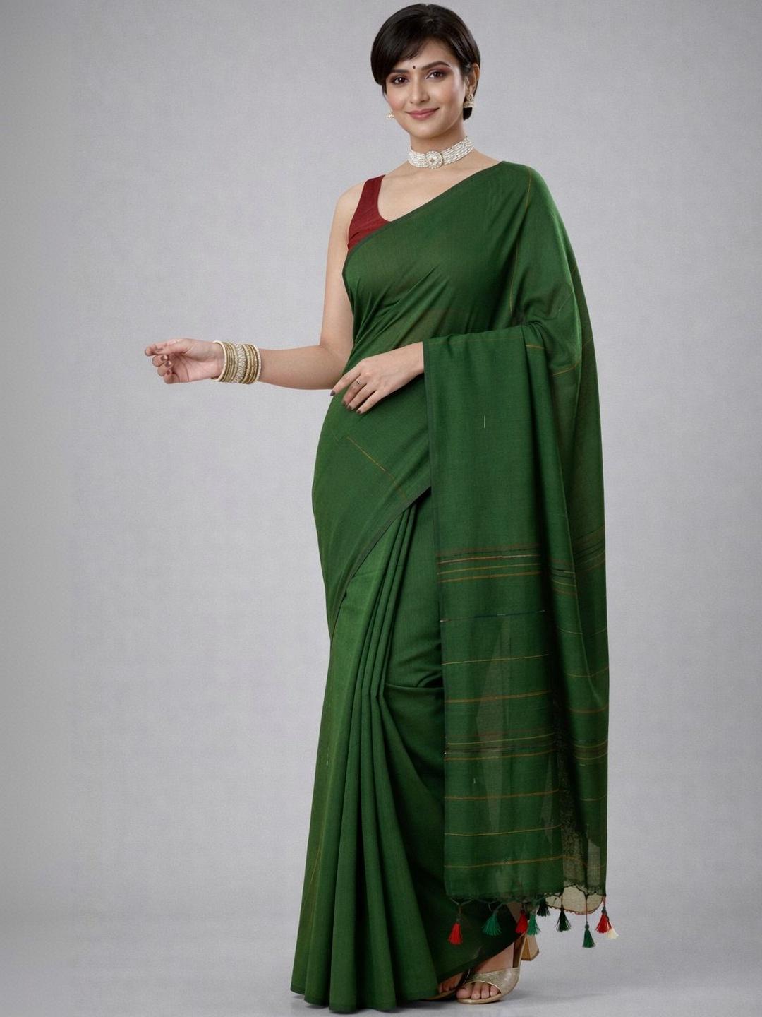 Buy Oishani Saree Ghor Woven Design Pure Cotton Handloom Saree - Sarees ...