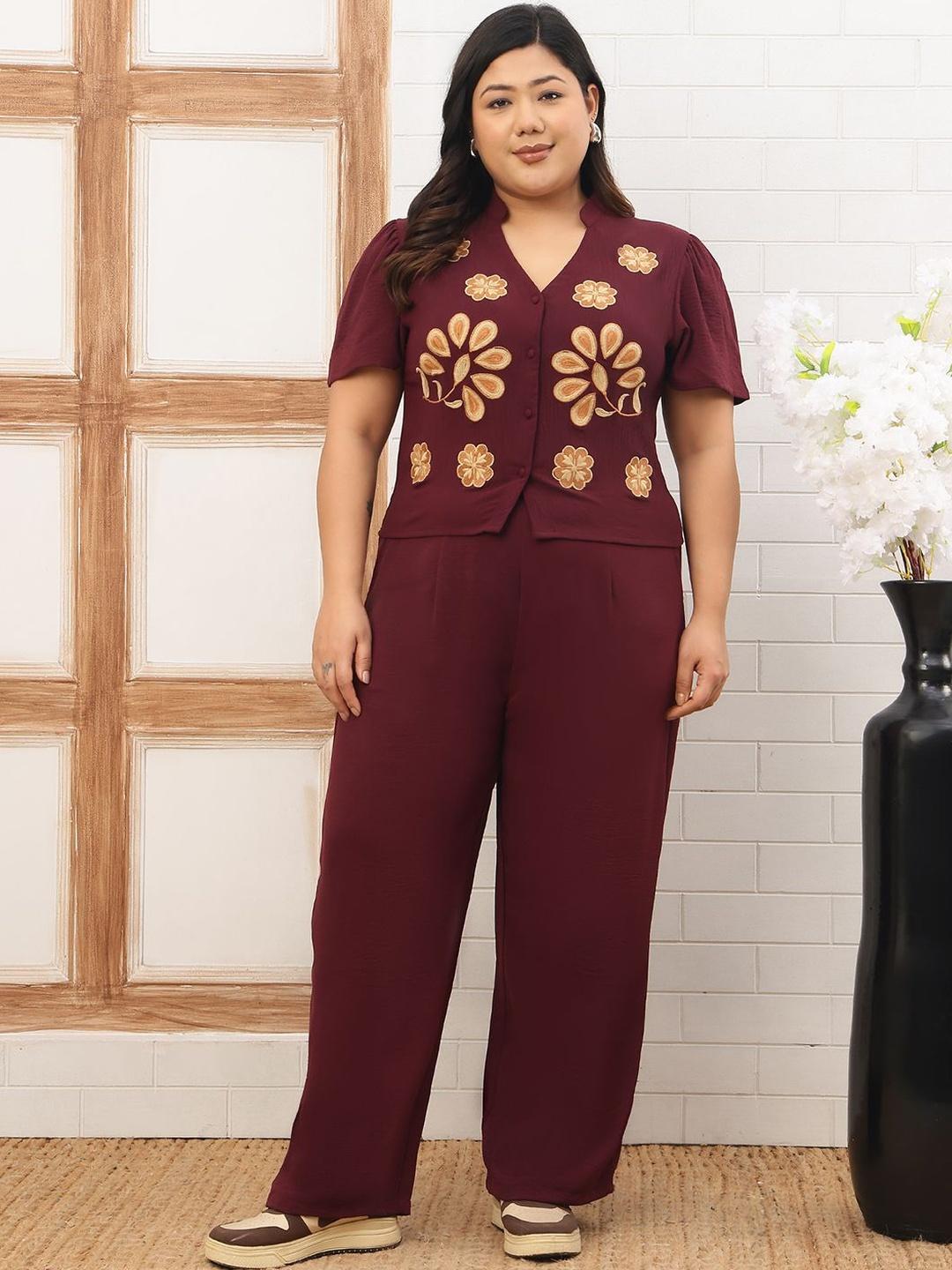 Buy CORSICA Embroidered Top With Trousers -  - Apparel for Women