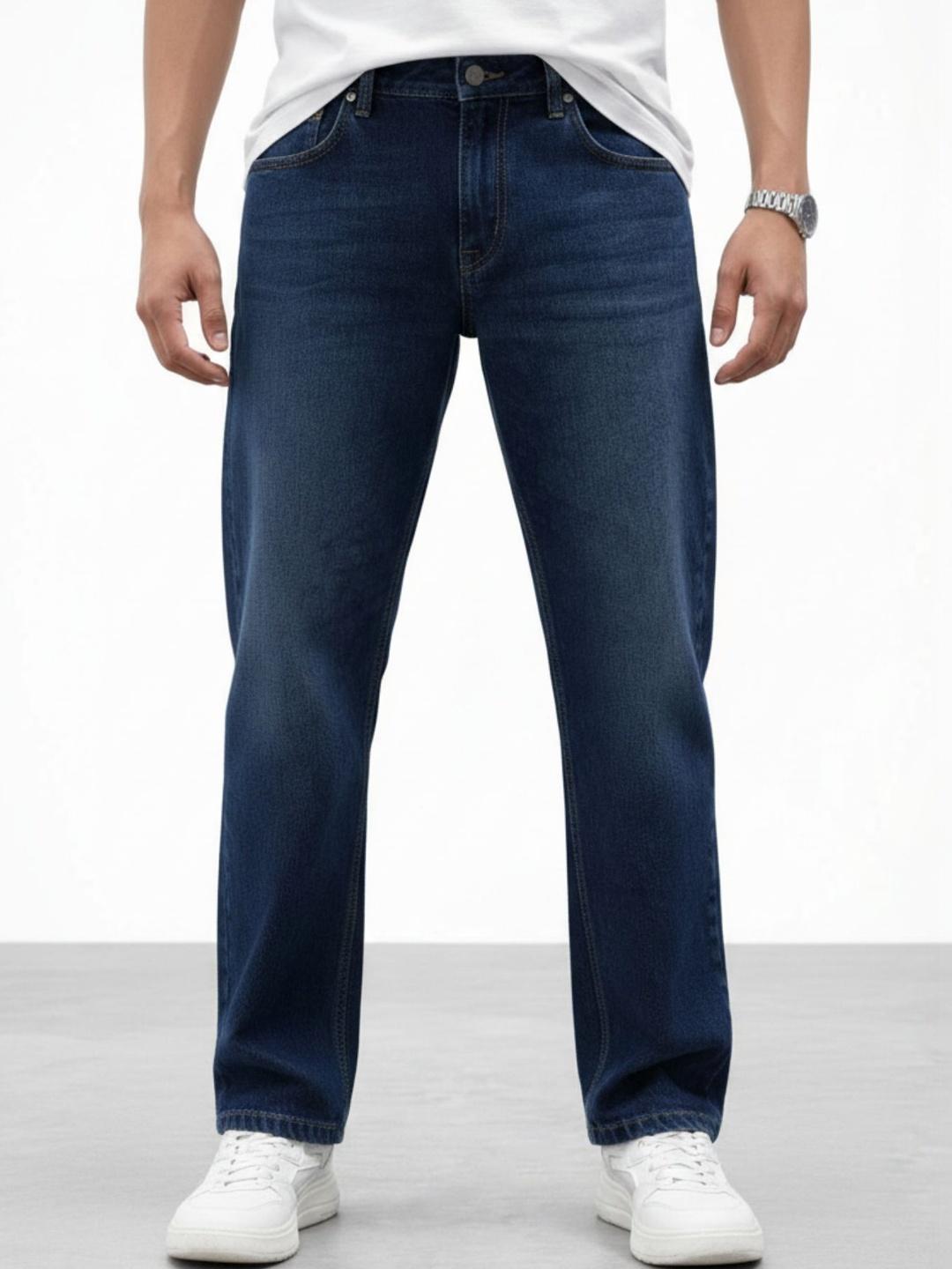 Buy BREXX Men Comfort Straight Fit Mid Rise Light Fade Stretchable ...