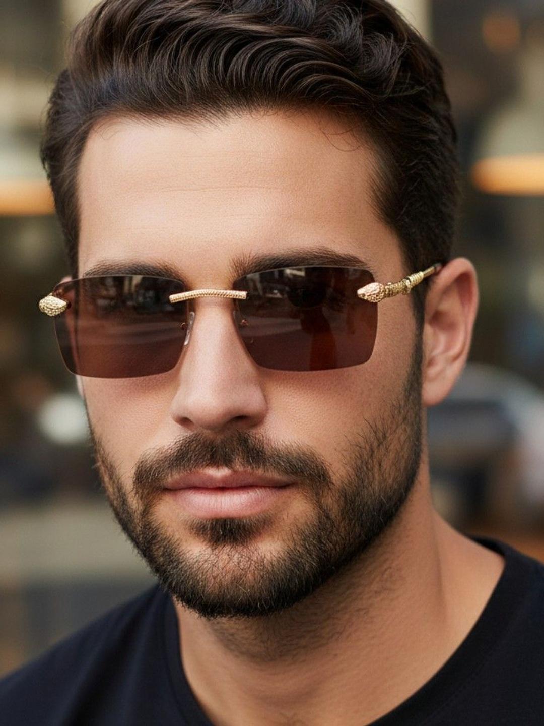 Buy The Roadster Lifestyle Co Men UV Protected Full Rim Rectangle Sunglasses -  - Accessories for Men