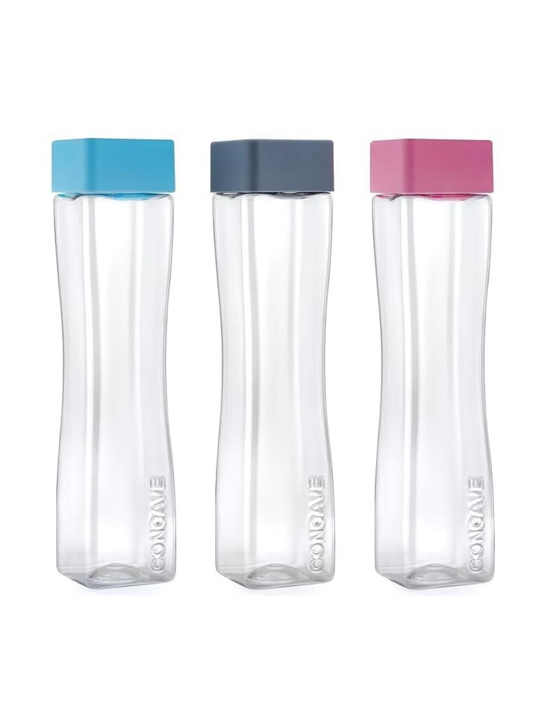 Buy FINNER Multicoloured Set Of 3 Plastic Solid Water Bottle - Water ...
