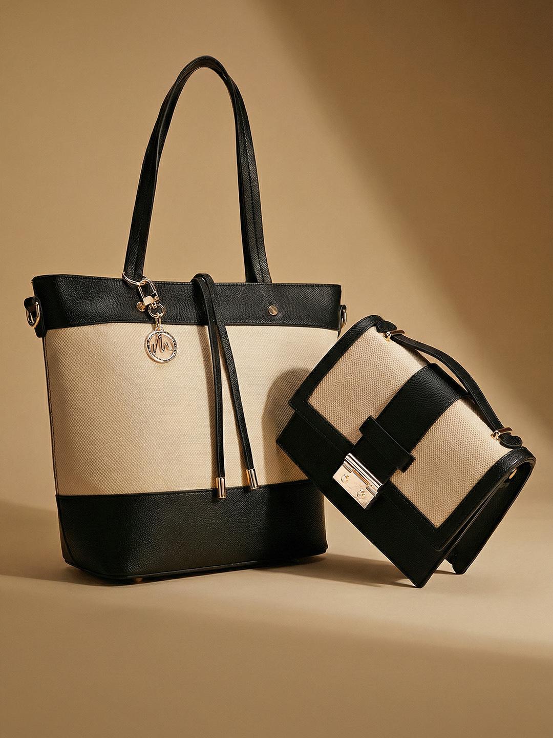 Neutral Colorblocked Set Buy MAEJOY Women Colorblocked Set Of 2 Shoulder And Sling Bag ...