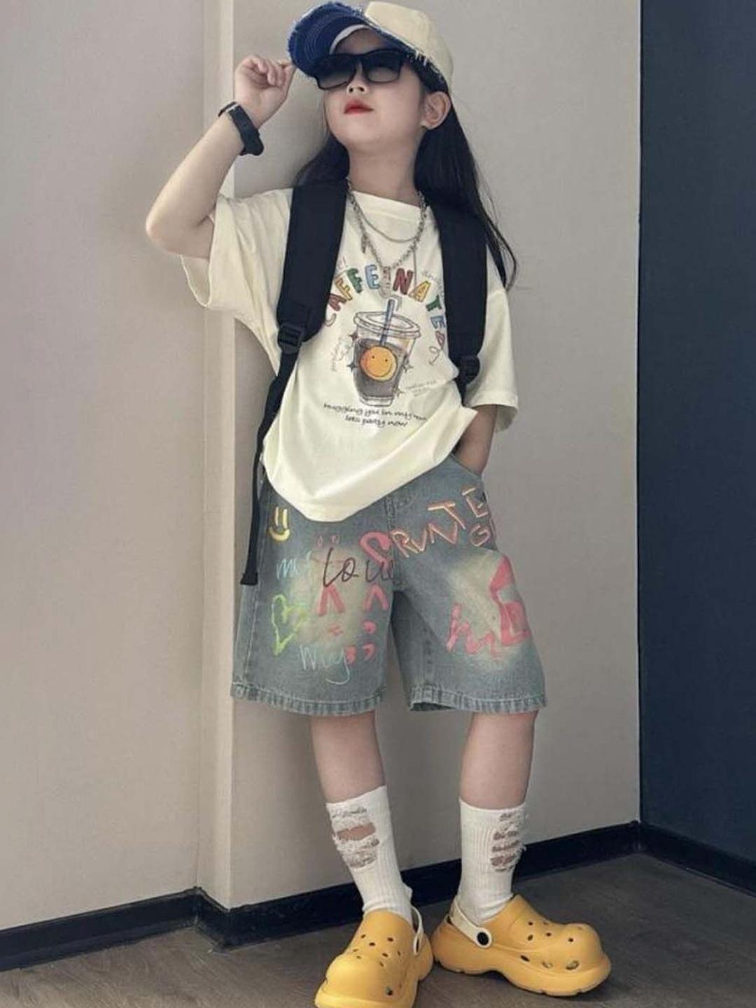 Buy Xsole Girls Printed T Shirt With Shorts -  - Apparel for Girls