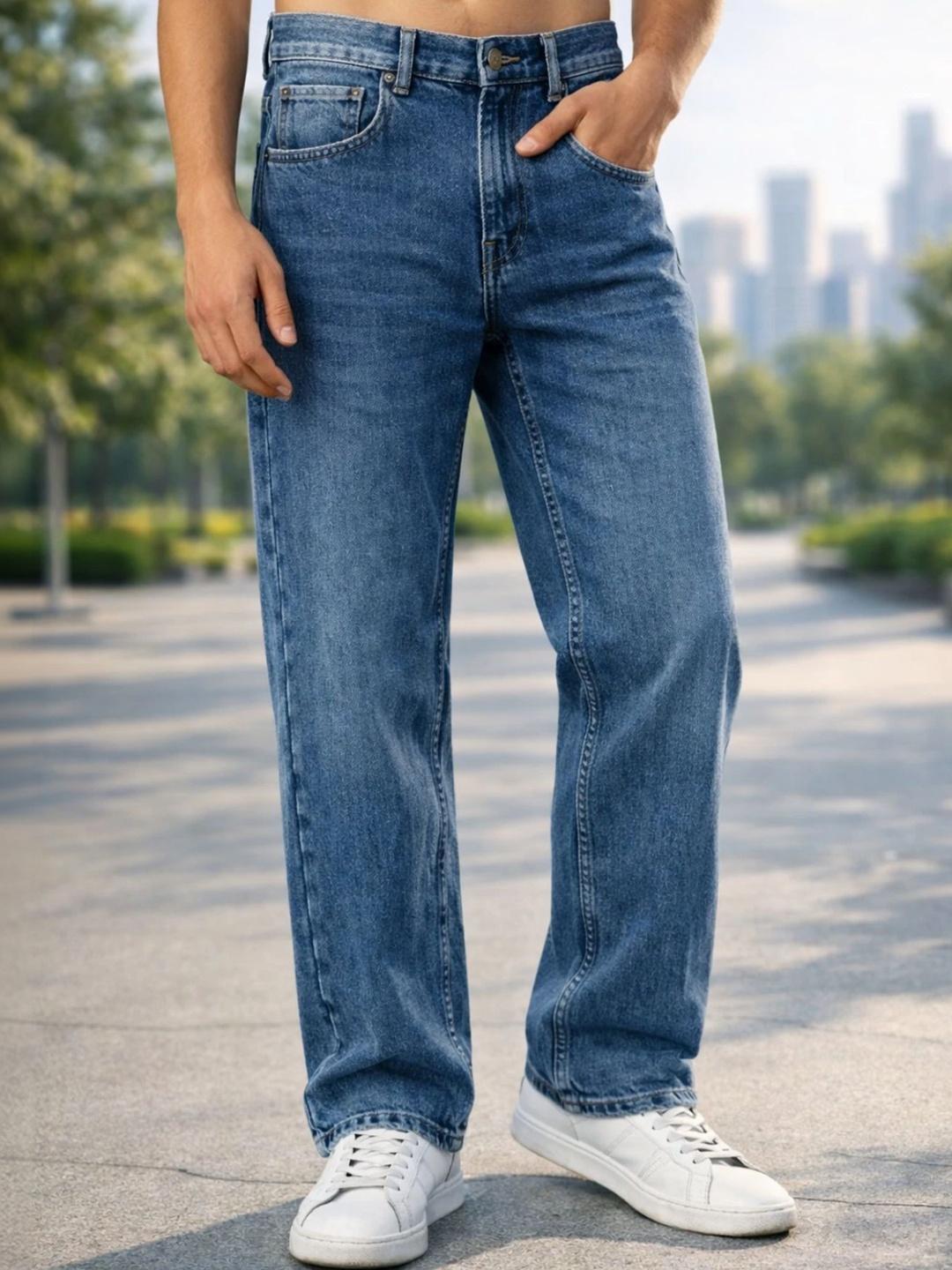 Buy BREXX Men Comfort Straight Fit Mid Rise Light Fade Stretchable ...
