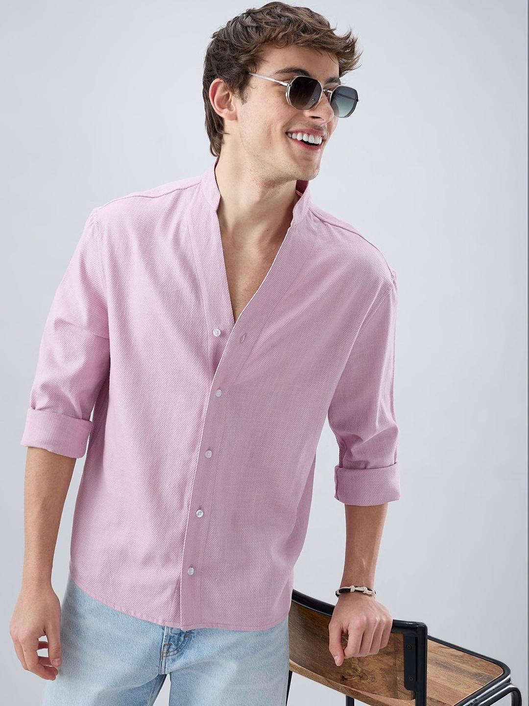 VASTRADO Powder Blush Pink Oversized Shirt