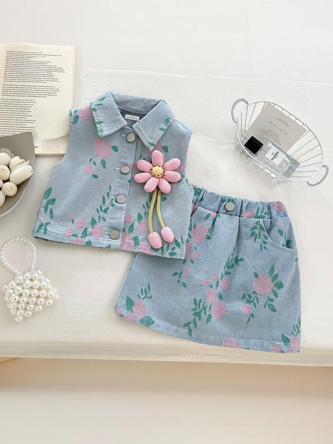 Buy FOREVER FRIDAY Girls Printed Shirt With Skirt - - Apparel for Girls