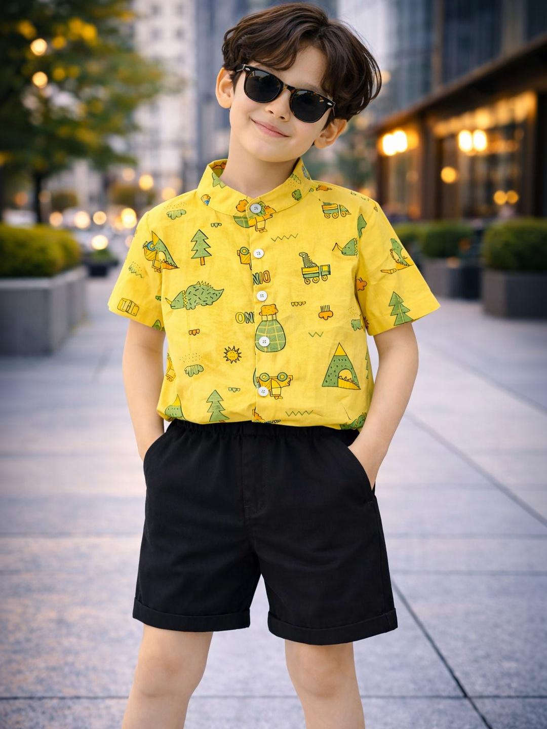 Buy HERE&NOW Unisex Kids Printed Shirt With Shorts - - Apparel for Unisex Kids