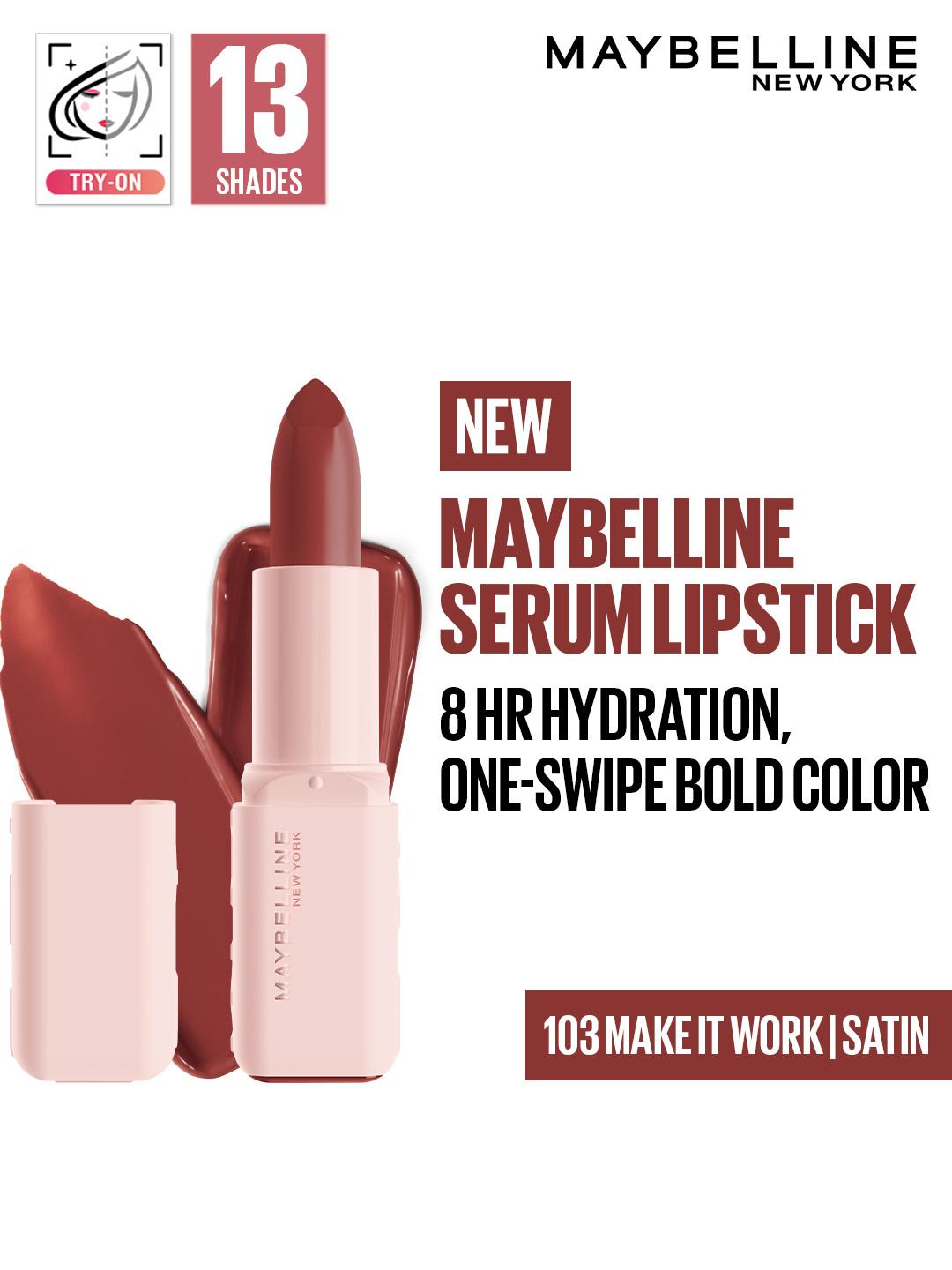 Maybelline Satins 8Hr Serum Lipstick - Make It Work 103 - Image 1