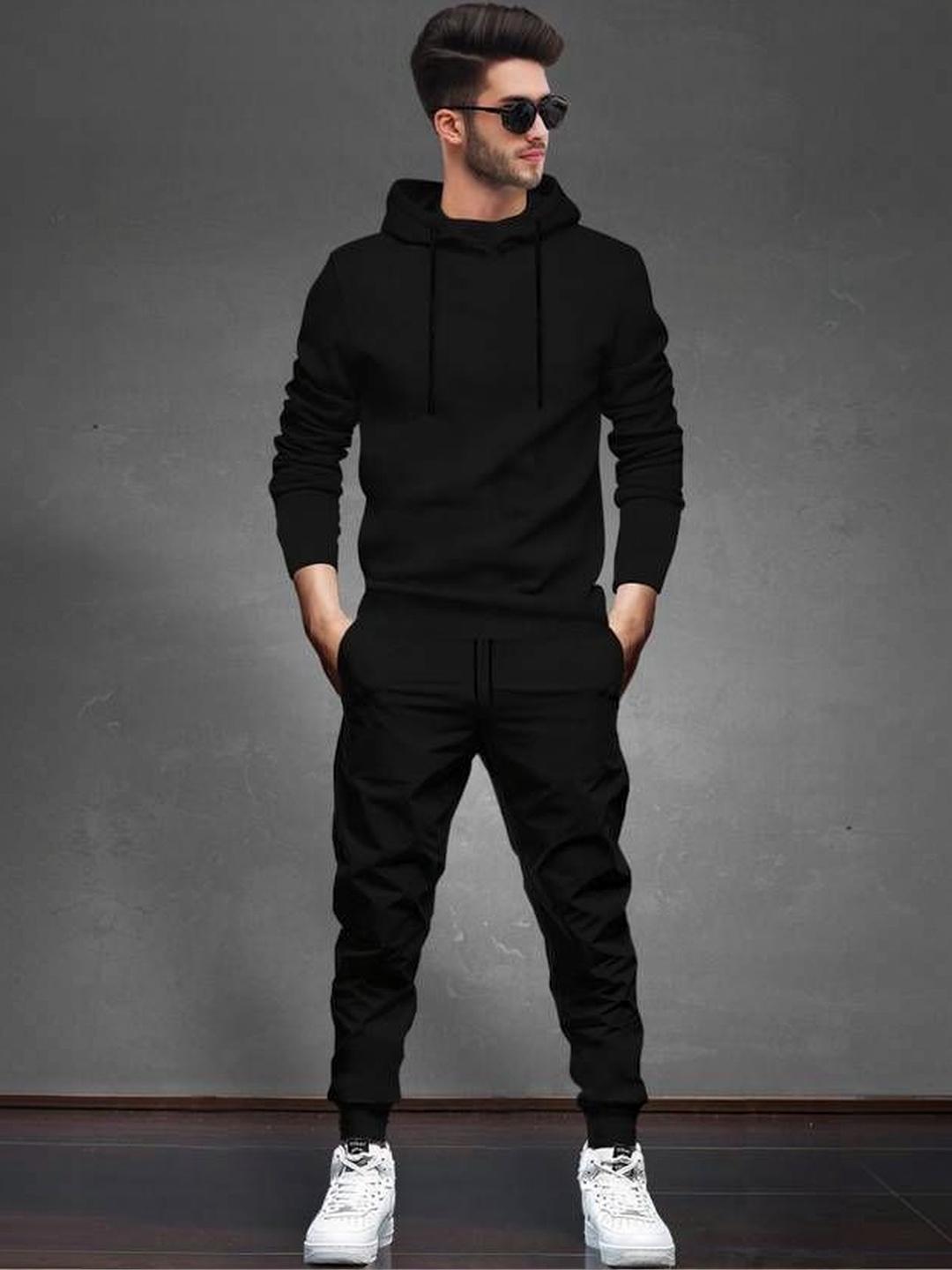 Buy BLIVE Black Hooded T Shirt With Joggers -  - Apparel for Men