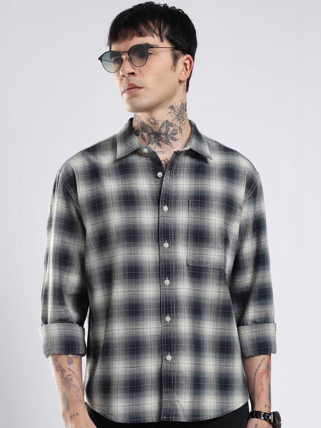HERE&NOW Men Checked Casual Shirt