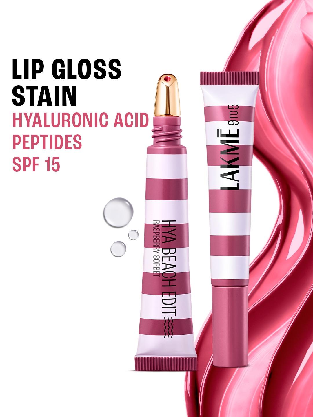 Buy Lakme 9to5 Hya Beach Edit Hydrating SPF 15 Lip Gloss Stain 10ml Raspberry Sorbet 6 - - Personal Care for Women