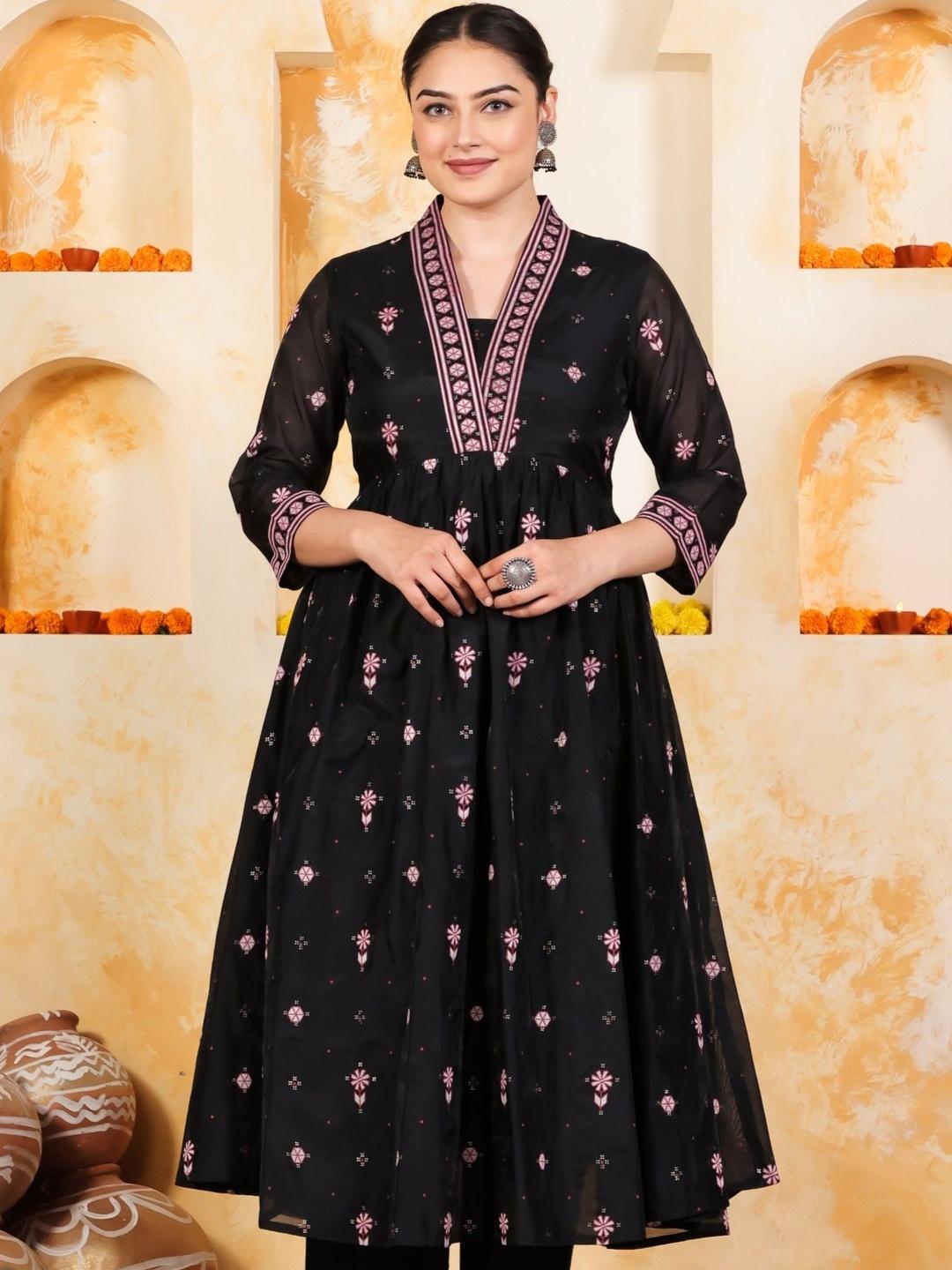Buy Aramya Women Geometric Printed Anarkali Kurta - Kurtas for Women
