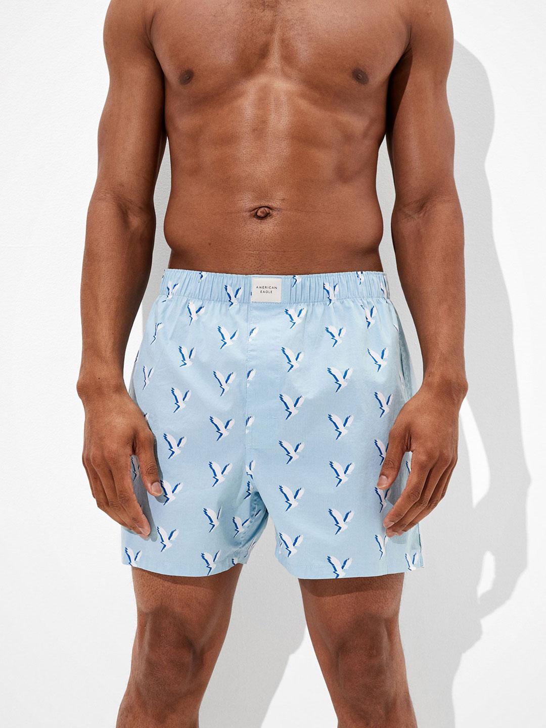 Buy AMERICAN EAGLE OUTFITTERS Men Blue & White Printed Cotton Boxers WEC0231452400 -  - Apparel for Men
