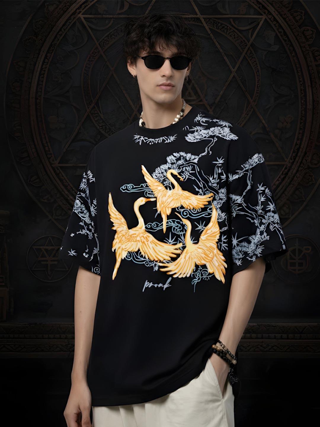 PRONK Men Oversized Graphic T-shirt