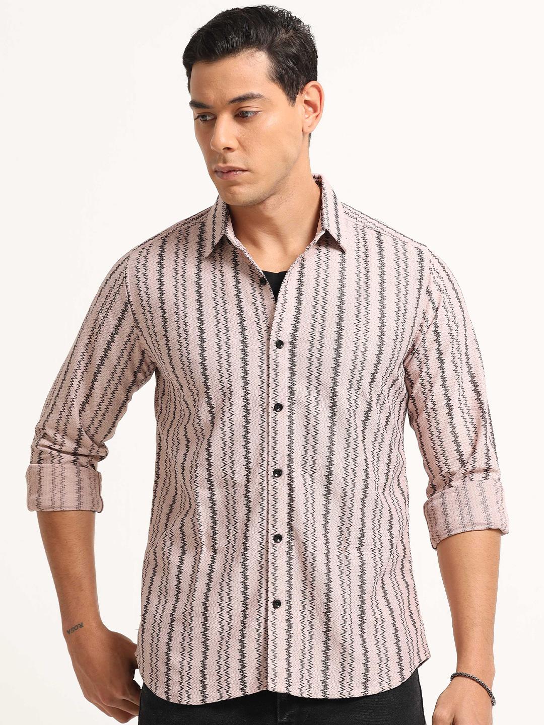 MOHICANS Striped Regular Fit Casual Shirt