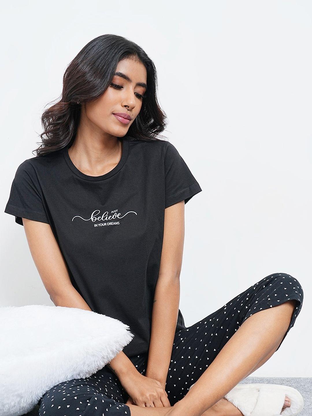 Buy Dreamz By Pantaloons Printed Pure Cotton Lounge Tshirts -  - Apparel for Women