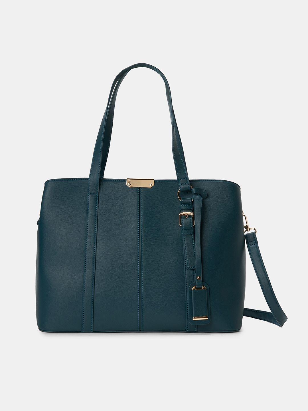 Buy Forever Glam By Pantaloons Solid Buckle Detail Large Structured Handheld Bag -  - Accessories for Women