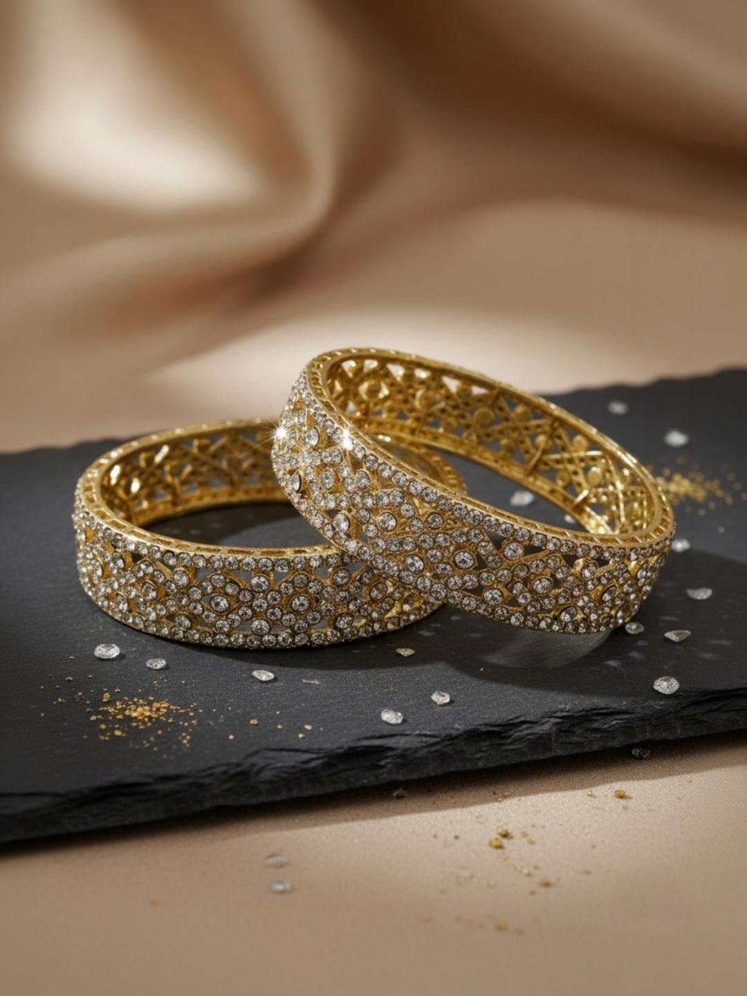 Buy AARNAA Gold Plated Cubic Zirconia Bangle - Bangle for Women ...