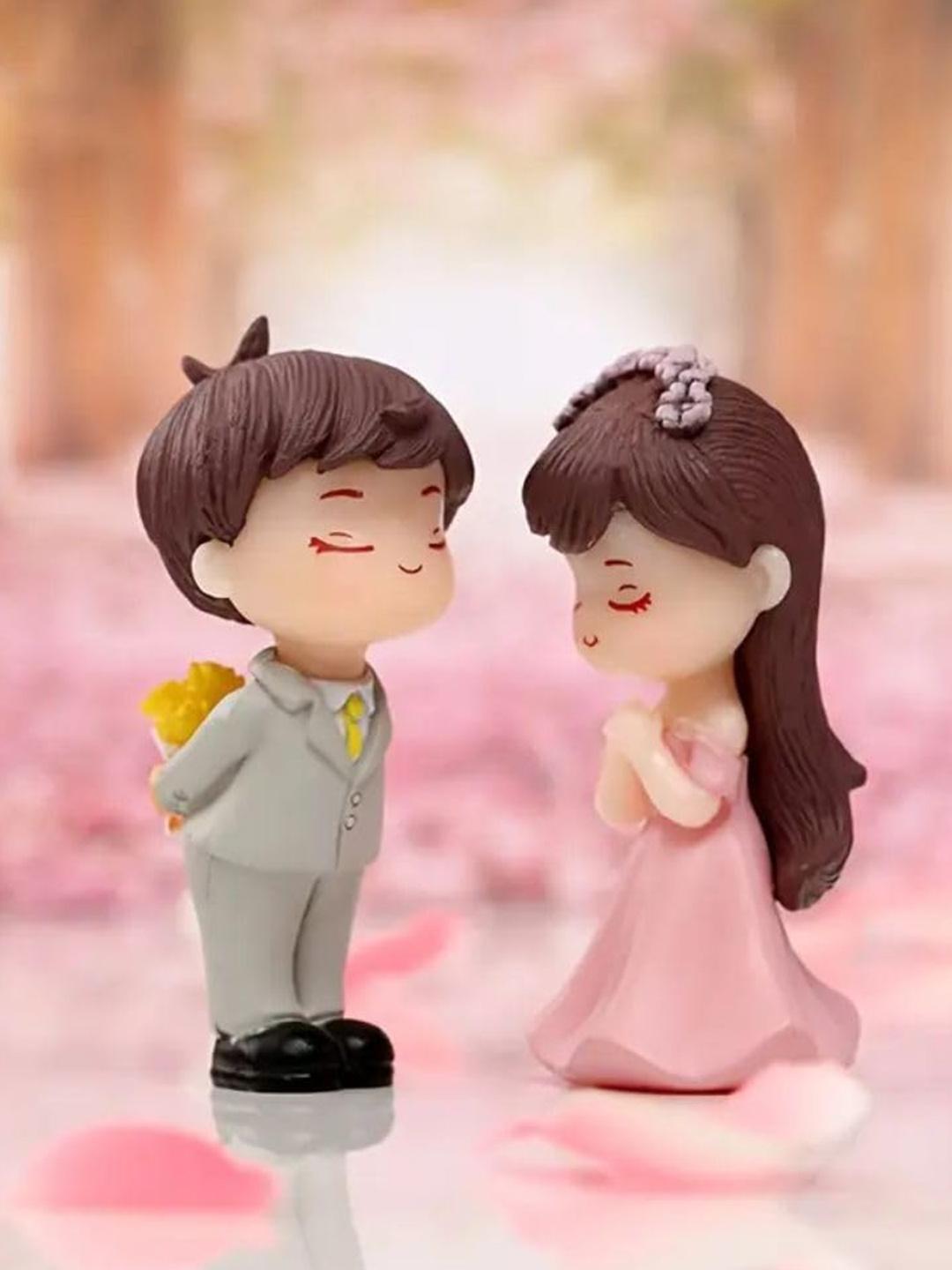 CraftVatika Valentine Gift Proposal Love Couple Miniature Green Resin
