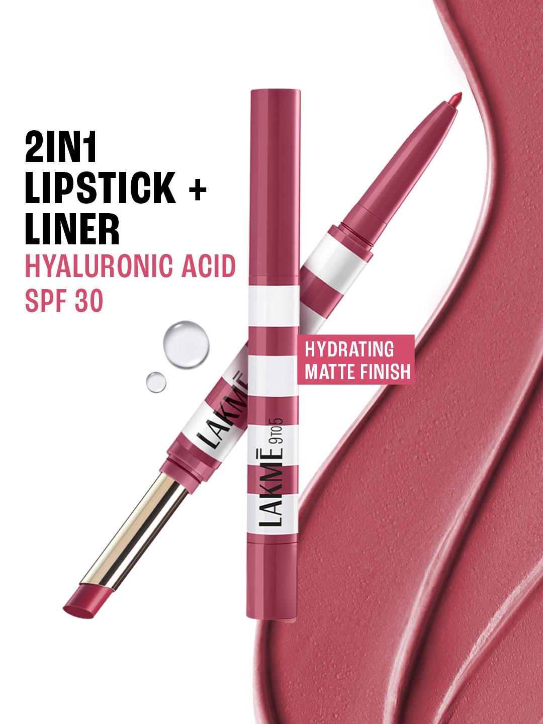 Buy Lakme 9to5 Hya Beach Edit SPF 30 Matte Lipstick + Liner Duo 2+0.2g   Vacay Pink -  - Personal Care for Women