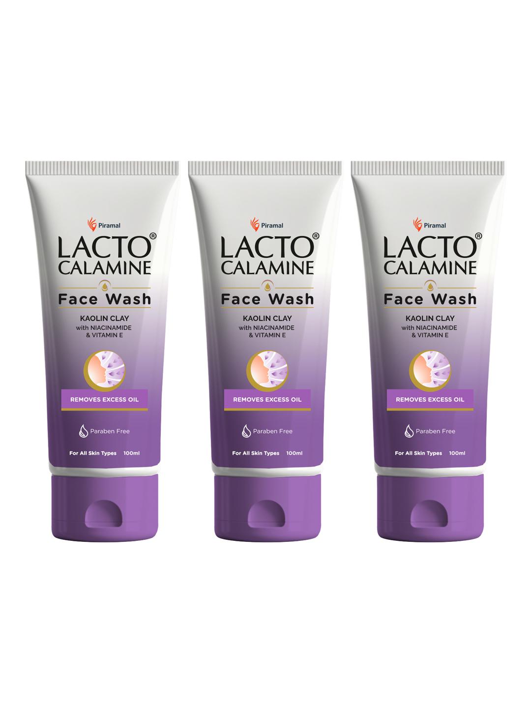 Buy Lacto Calamine Set Of 3 Kaolin Clay Face Wash For Oily Skin 100ml ...