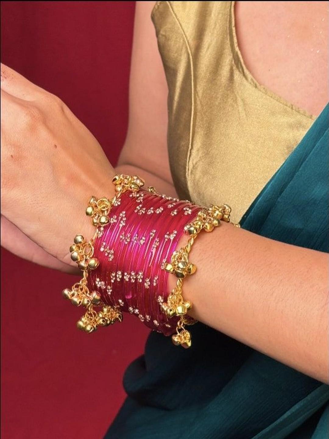 Janpath Bangles Buy Janpath Online Set Of 14 Embellished Ghunghroo Bangles - Bangle for ...
