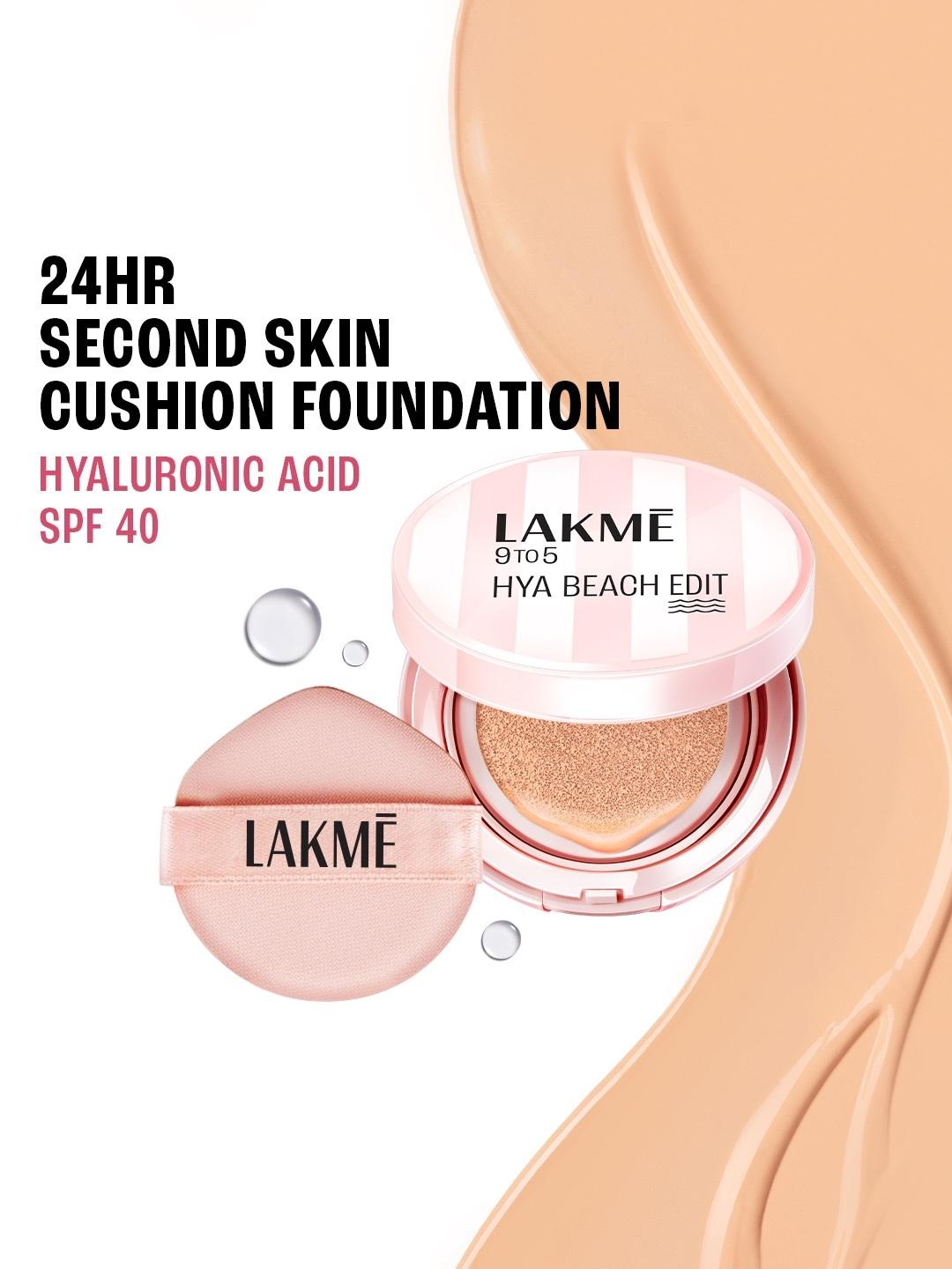 Buy Lakme 9to5 Hya Beach Edit SPF 40 Full Coverage Cushion Foundation 12g C100 Cool Ivory - - Personal Care for Women