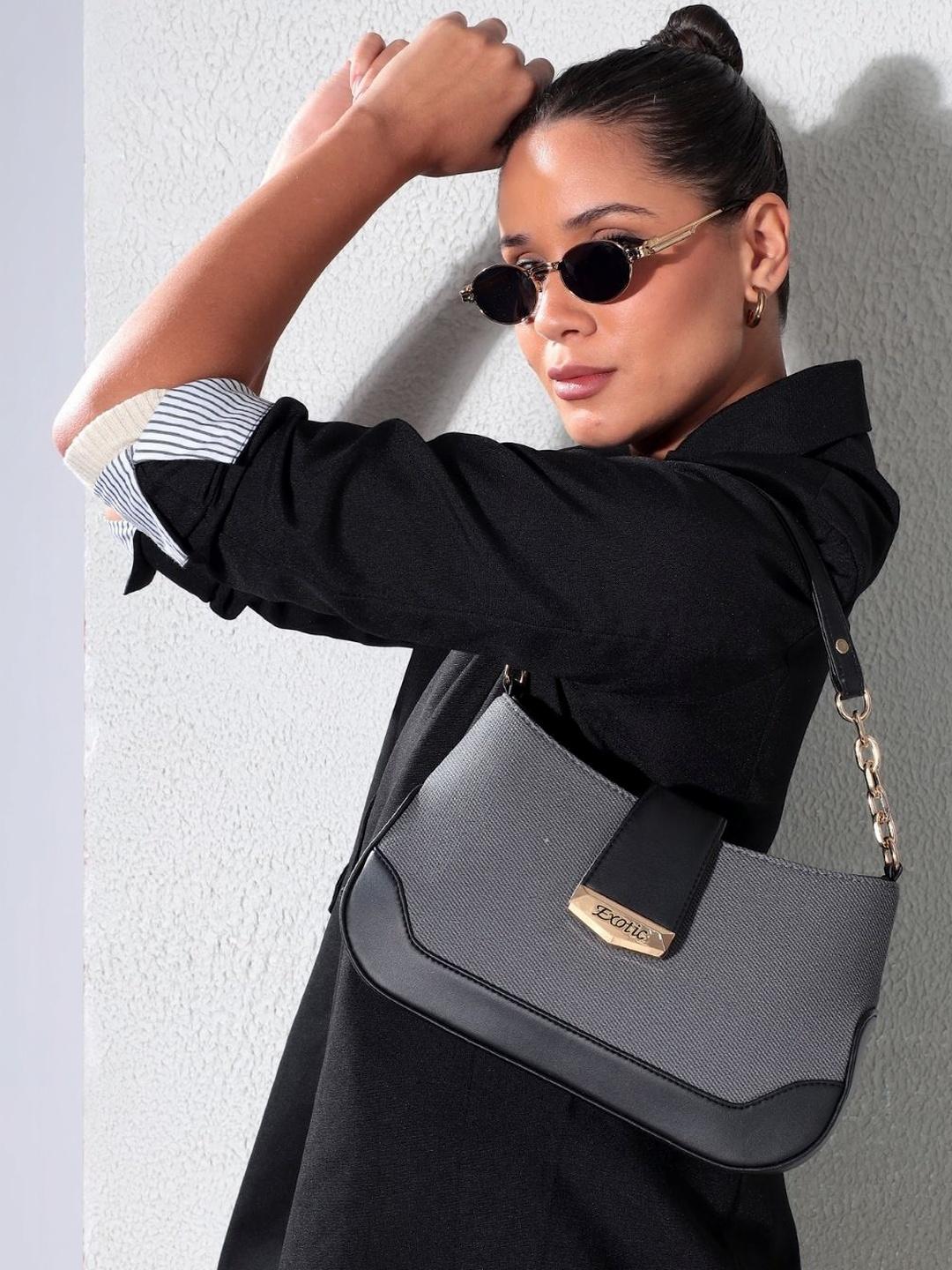 Buy Exotic Textured Synthetic Leather Small Half Moon Handheld Bag -  - Accessories for Women