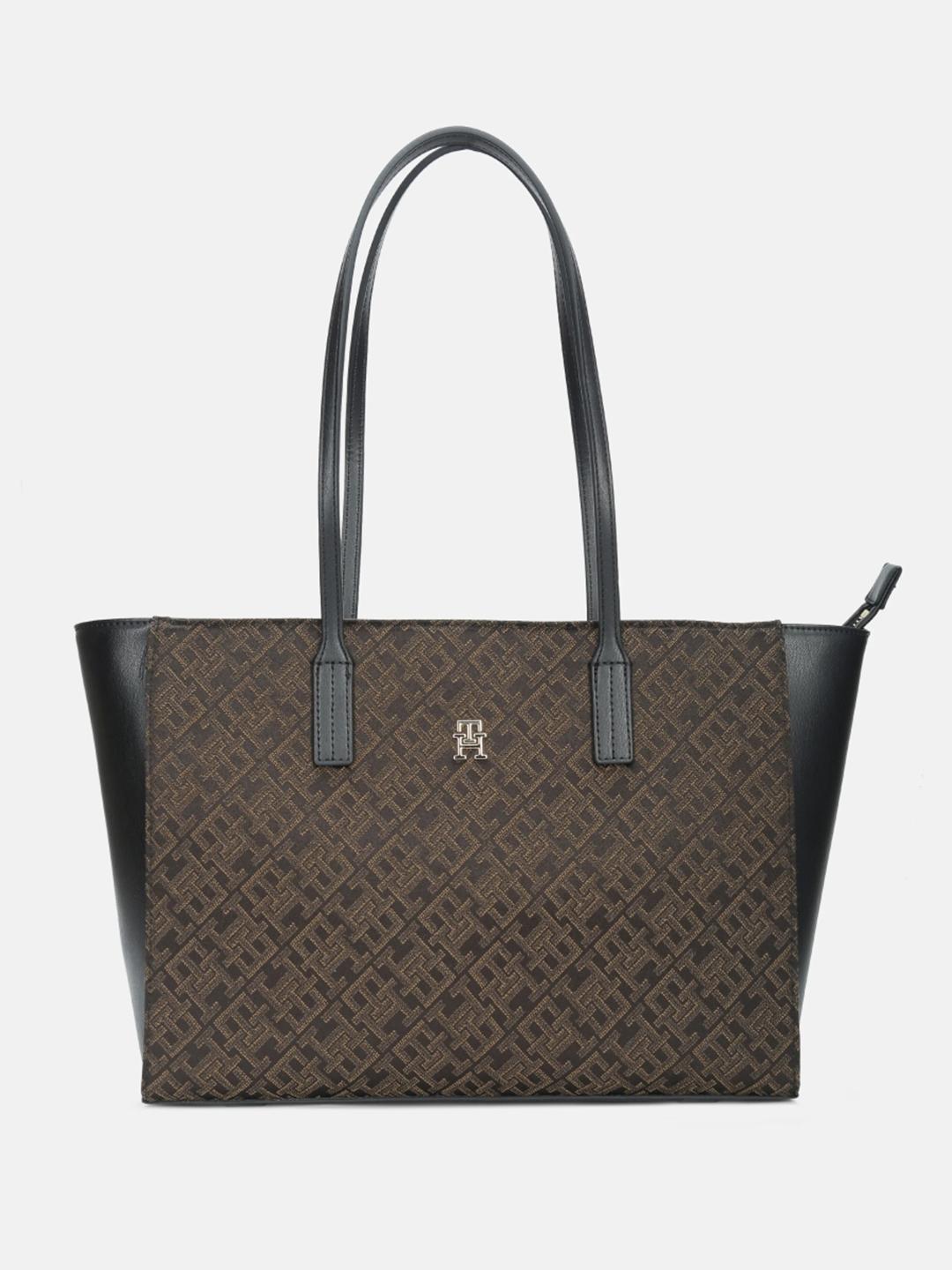 Buy Tommy Hilfiger Abstract Printed Medium Structured Tote Bag ...