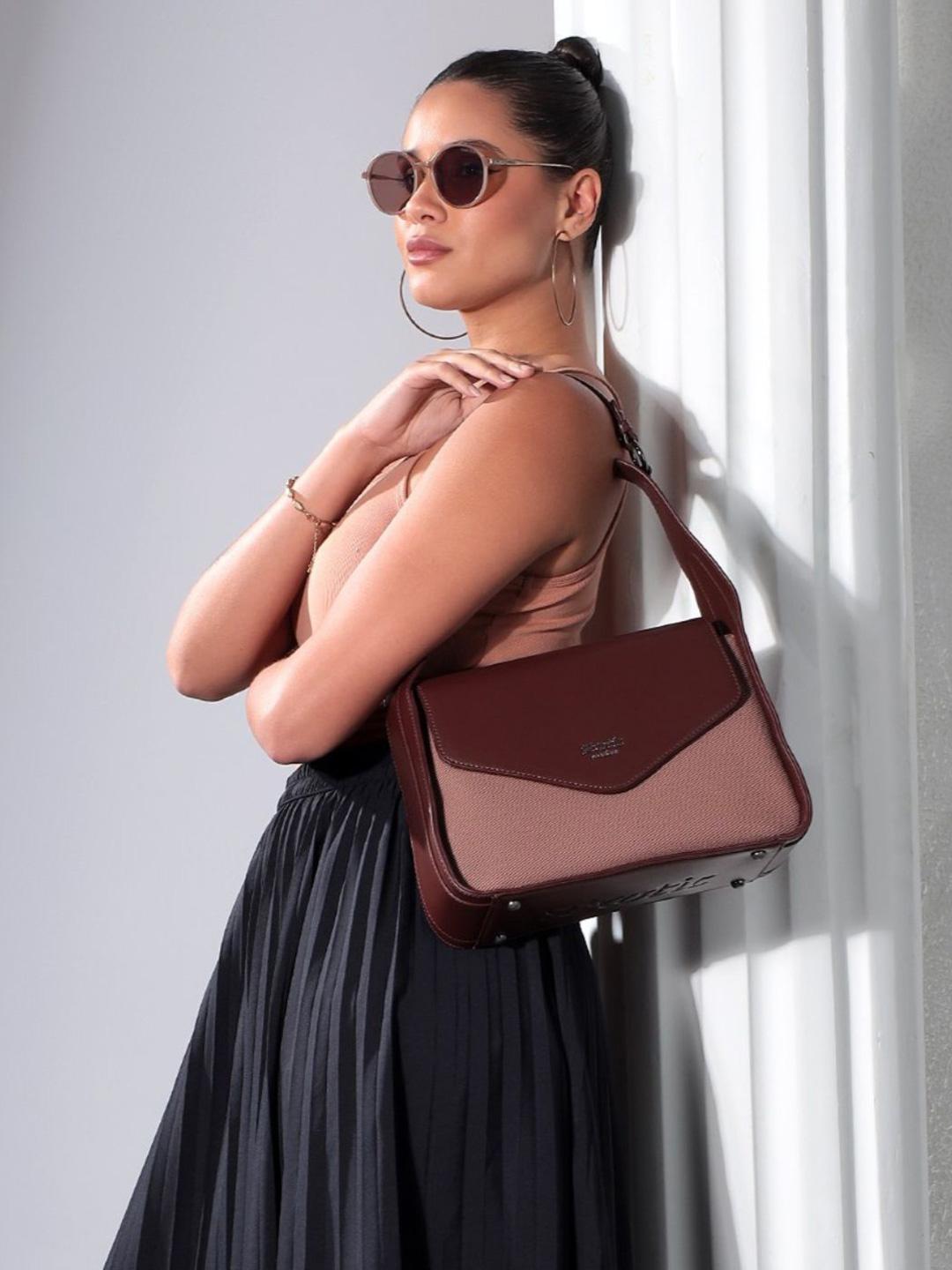 Buy Exotic Textured Synthetic Leather Water Resistant Medium Structured Handheld Bag -  - Accessories for Women