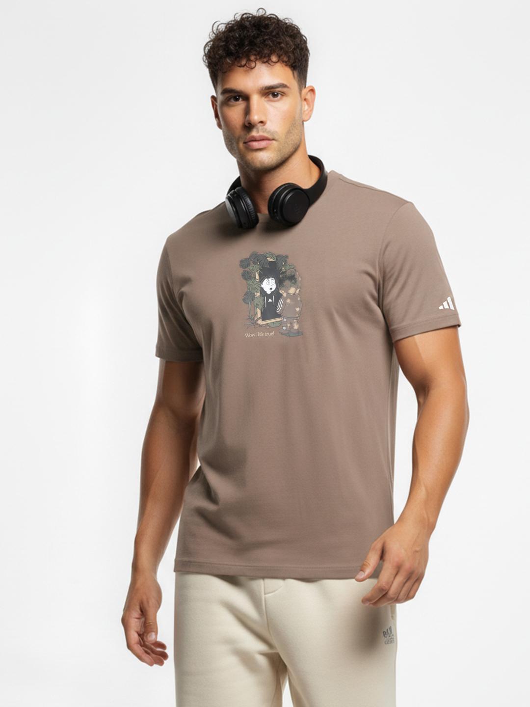 ADIDAS Graphic Printed Pure Cotton Regular Fit T-shirt