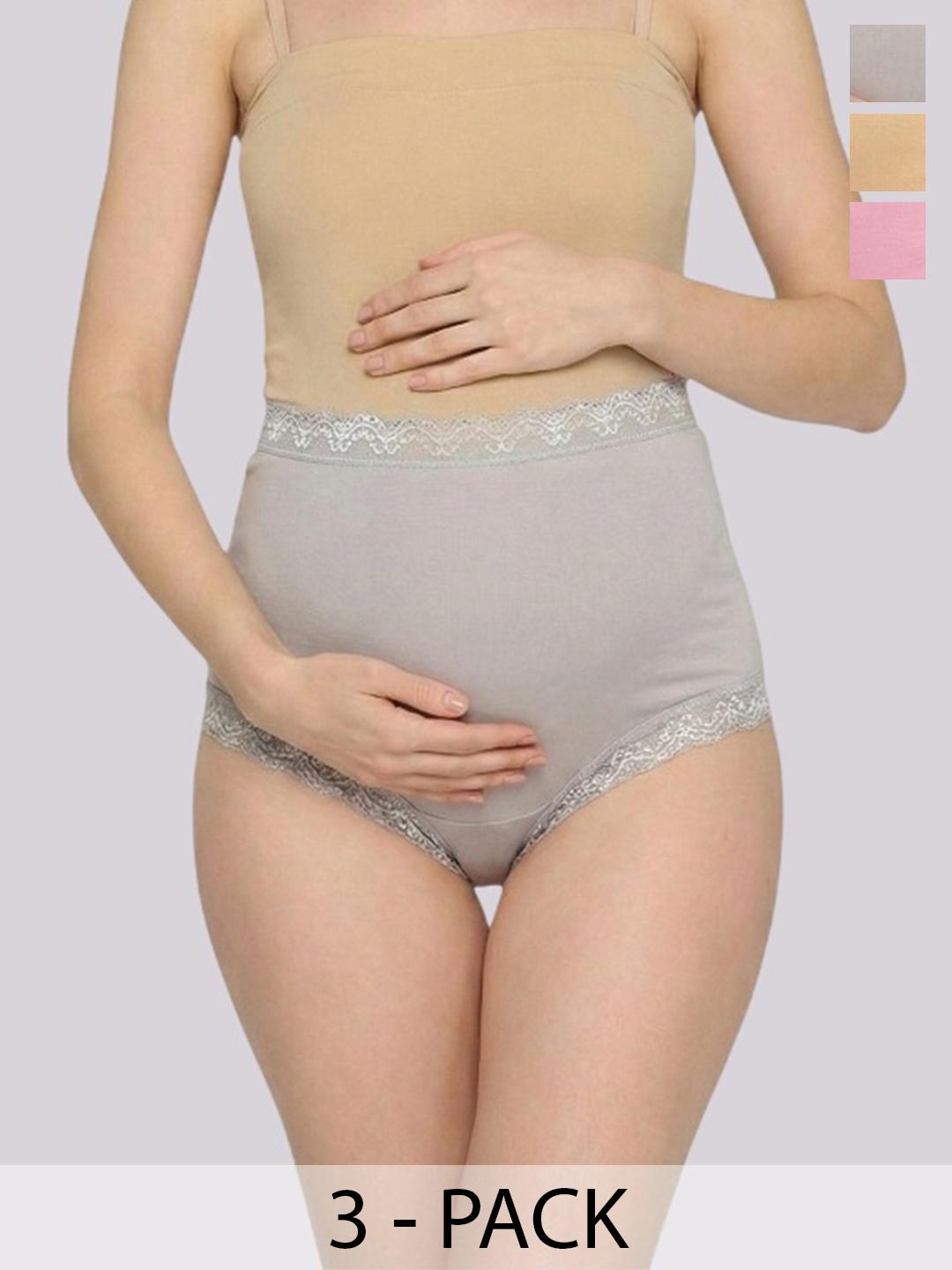 Buy Evamomies Pack Of 3 Cotton High Rise Maternity Briefs - - Apparel for Women