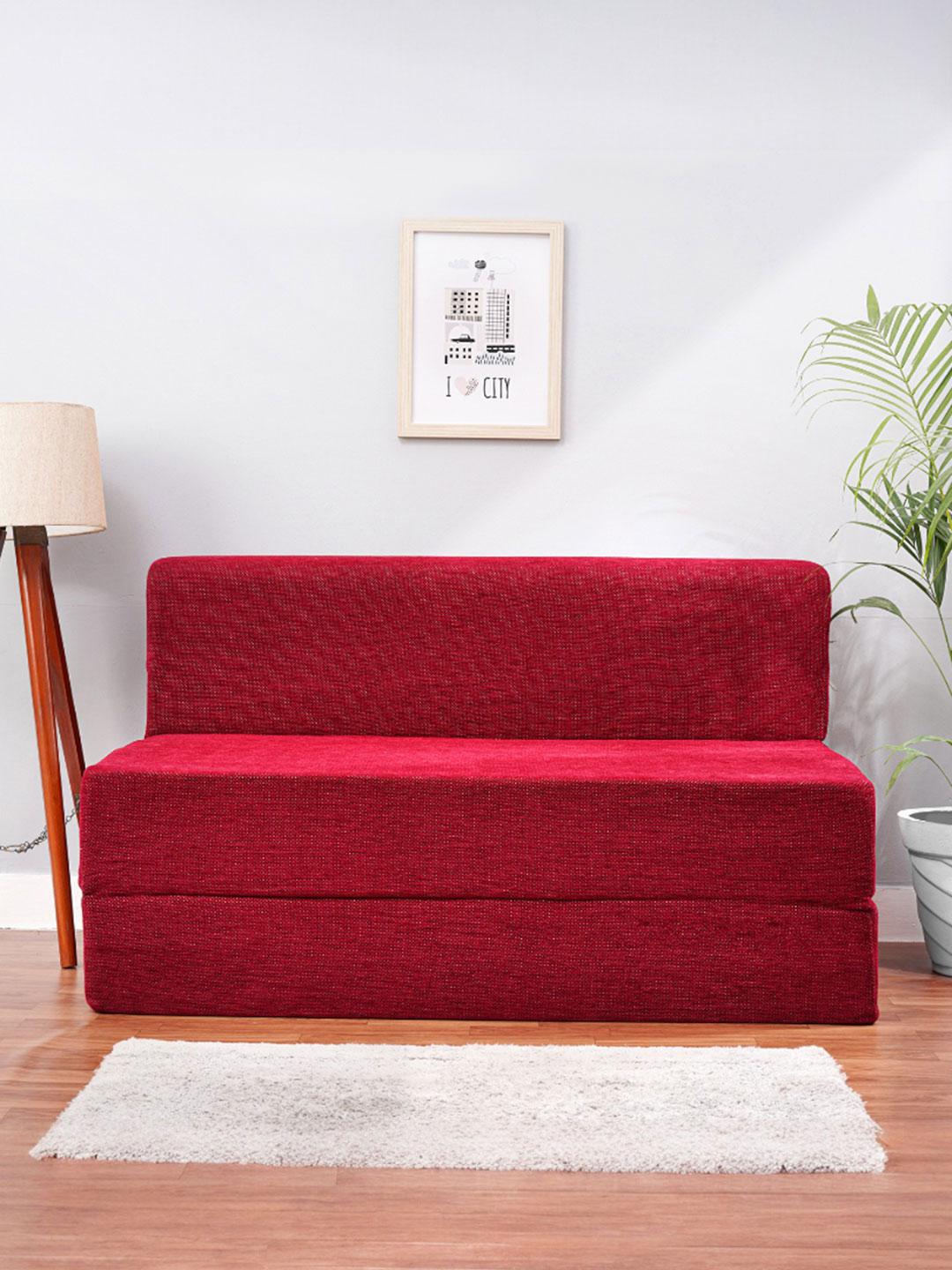 Buy Solis Primus Comfortable Two Seater Maroon Comfort Sofa Bed ...